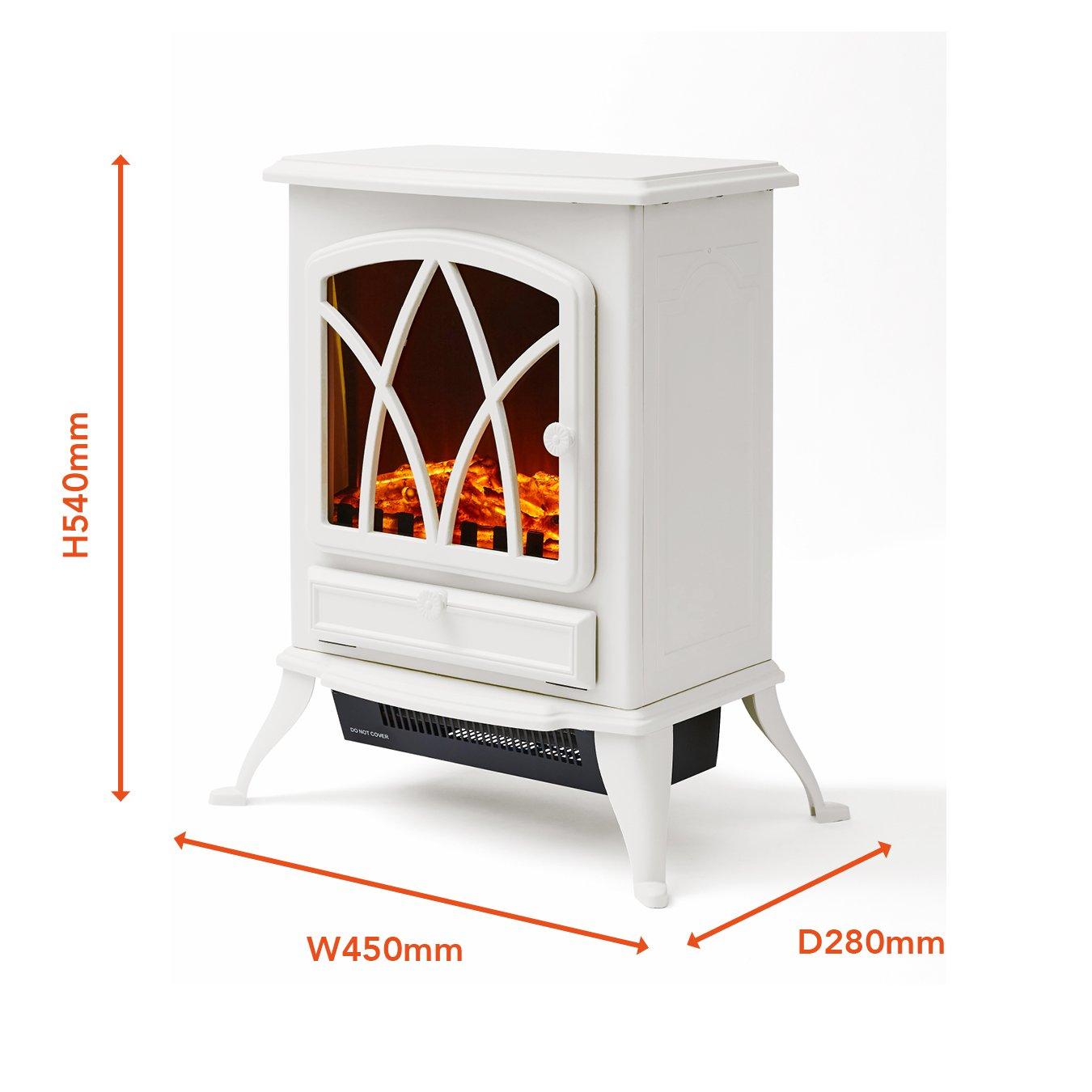 White - Warmlite - 2KW Stirling Electric Fire Stove White - 8