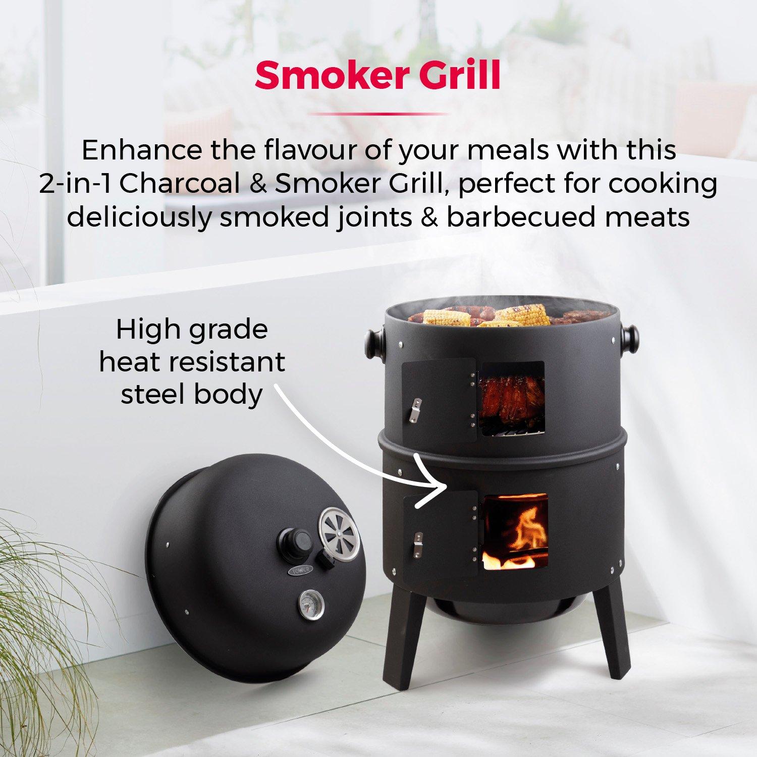 Black - Tower - Smoker Grill - 3