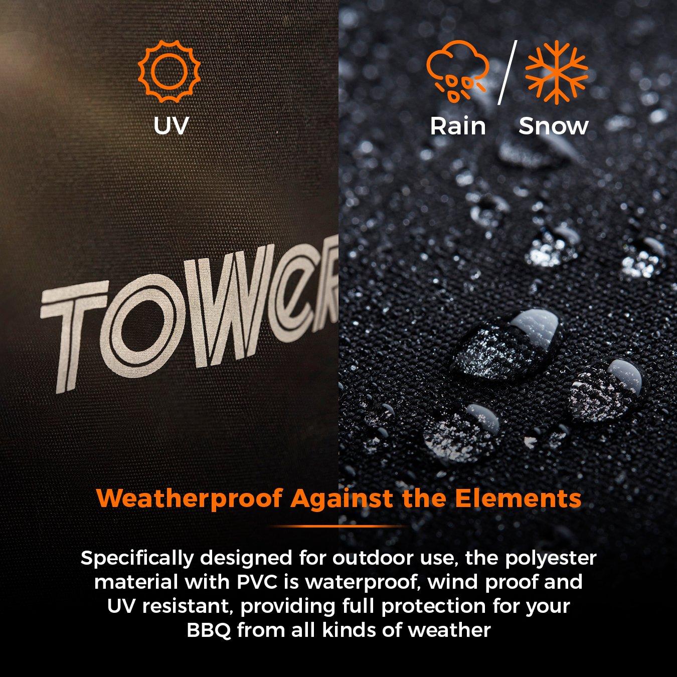 Black - Tower - 4 Burner Gas BBQ Cover Black - 3