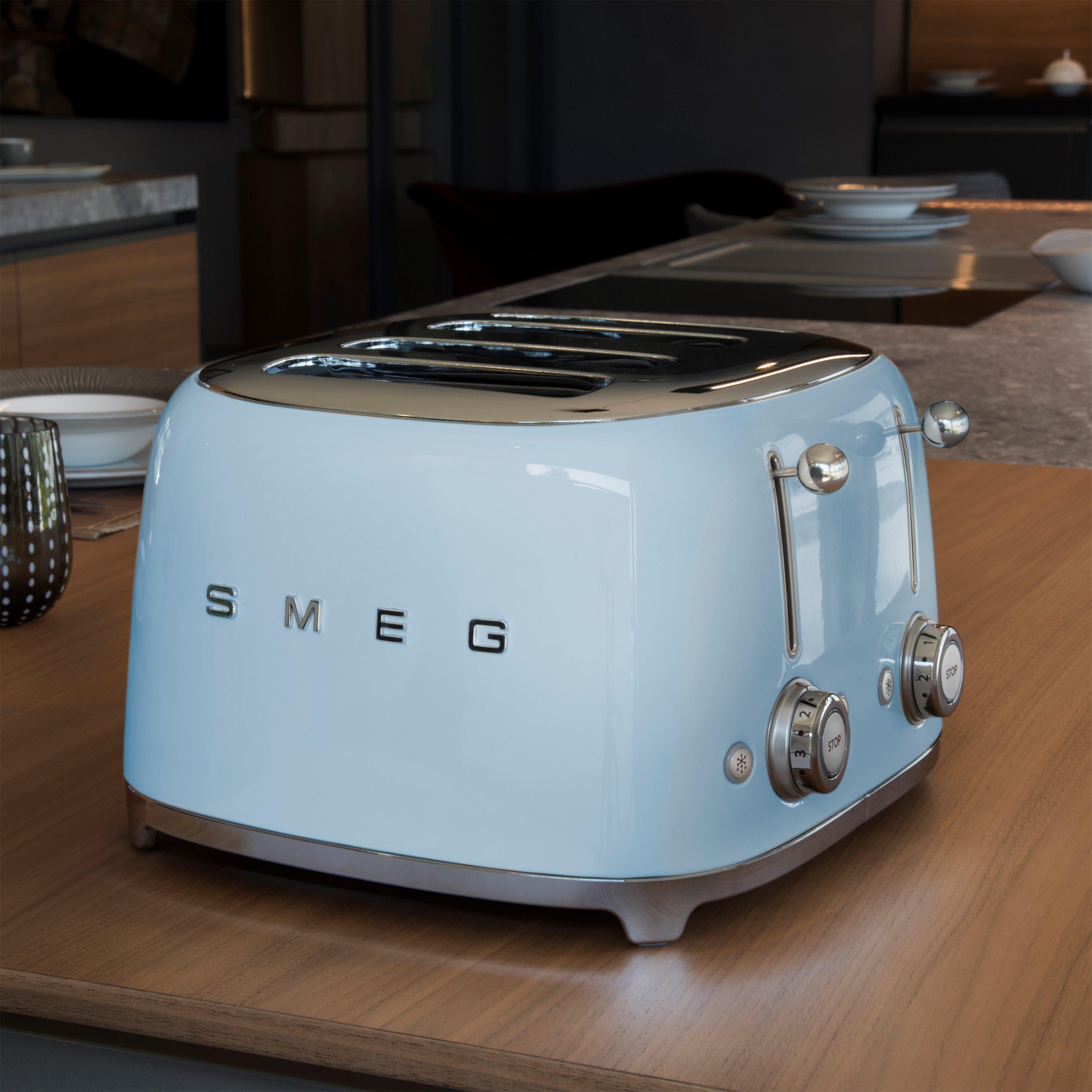 Blue - Smeg - 50s 4 by 4 Slice Toaster Blue - 5