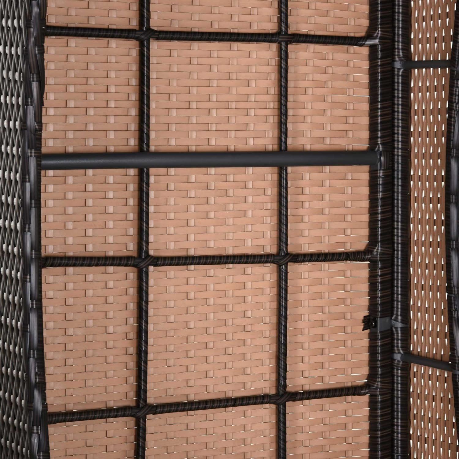 Brown - Outsunny - Rattan Ajustable Sun Lounger - 9