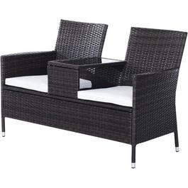Outsunny Outsunny 2-Seater PE Rattan Outdoor Garden Bench
