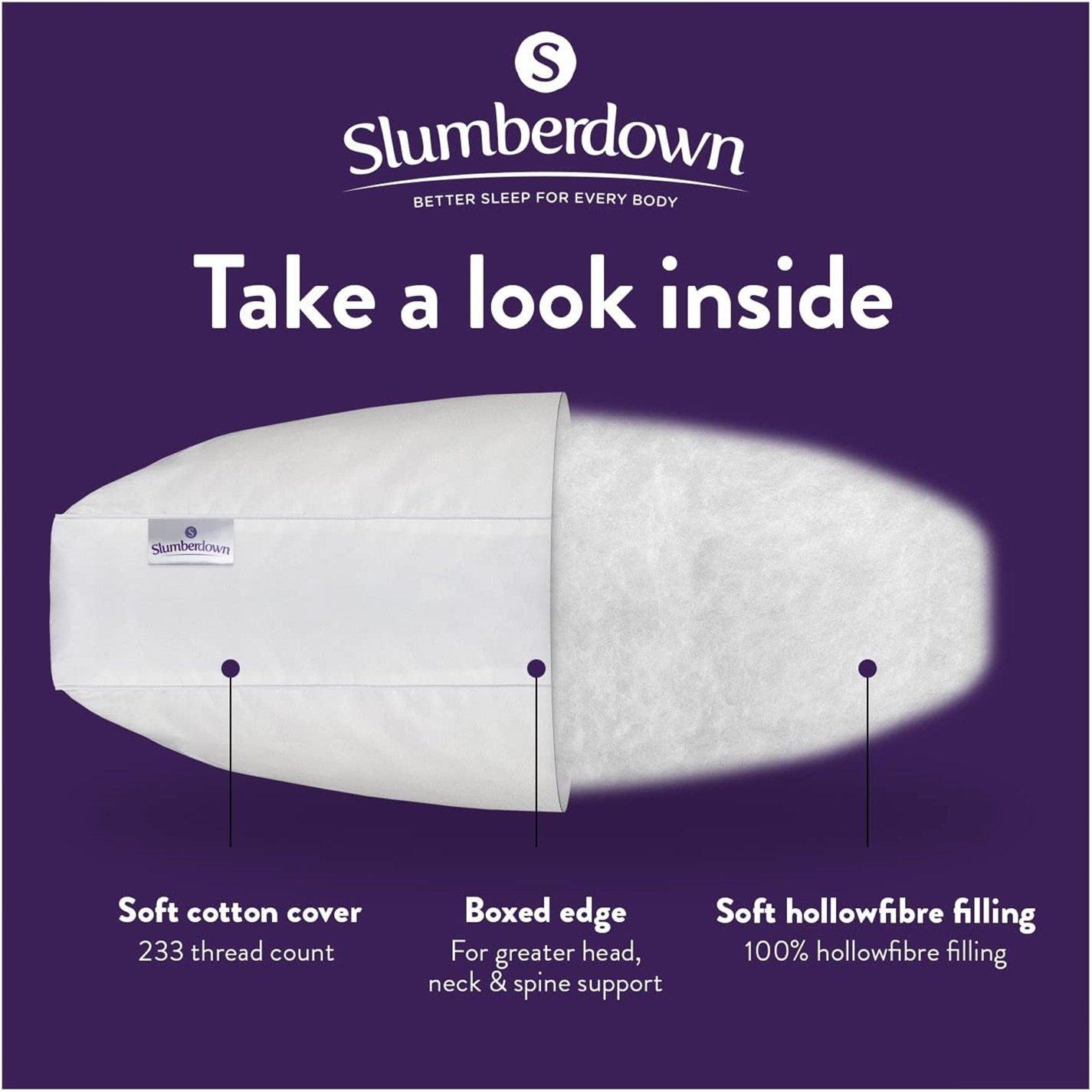 White - Slumberdown - Box Edge Firm Pillow - 8