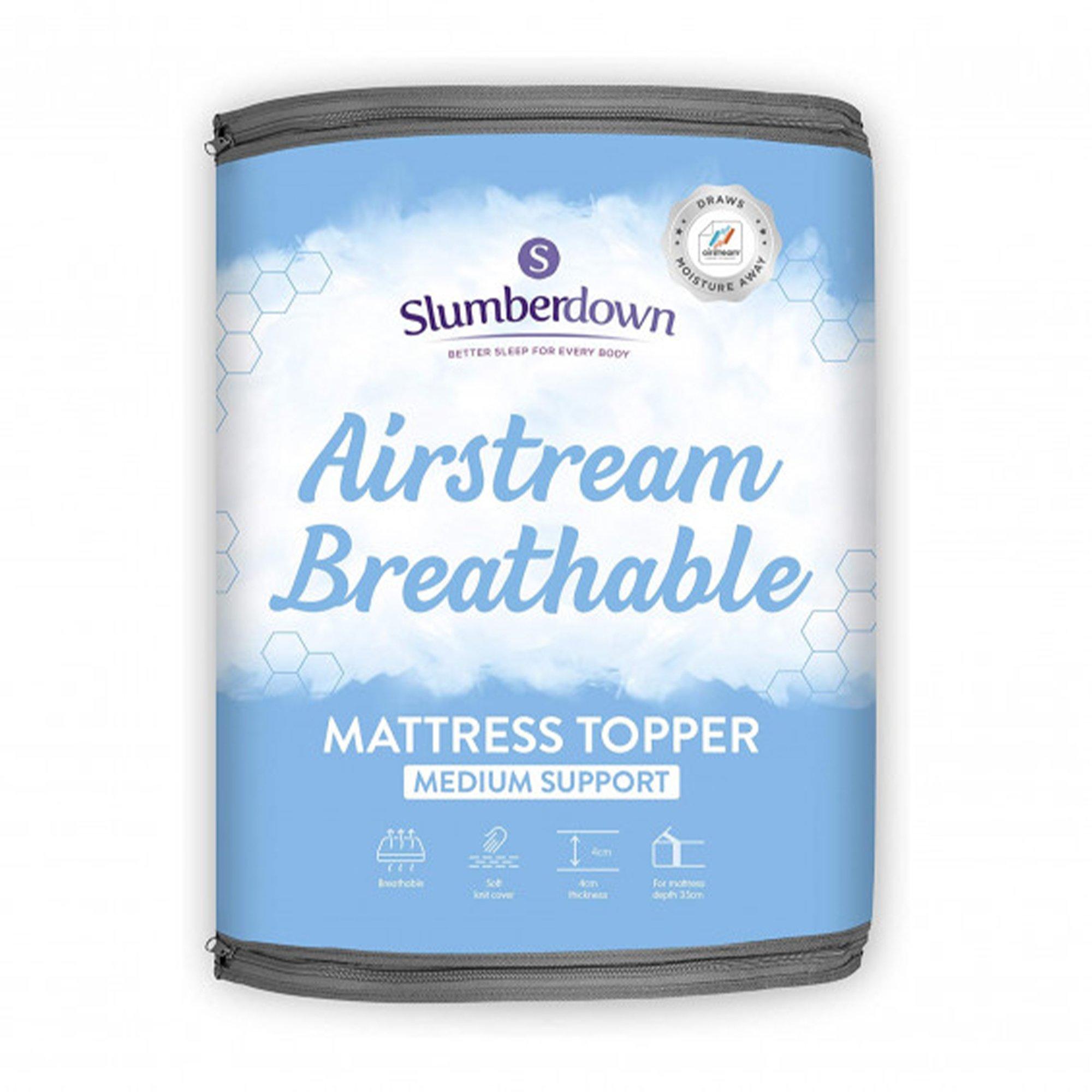 White - Slumberdown - Slumberdown Airstream Breathable Mattress Topper - 1