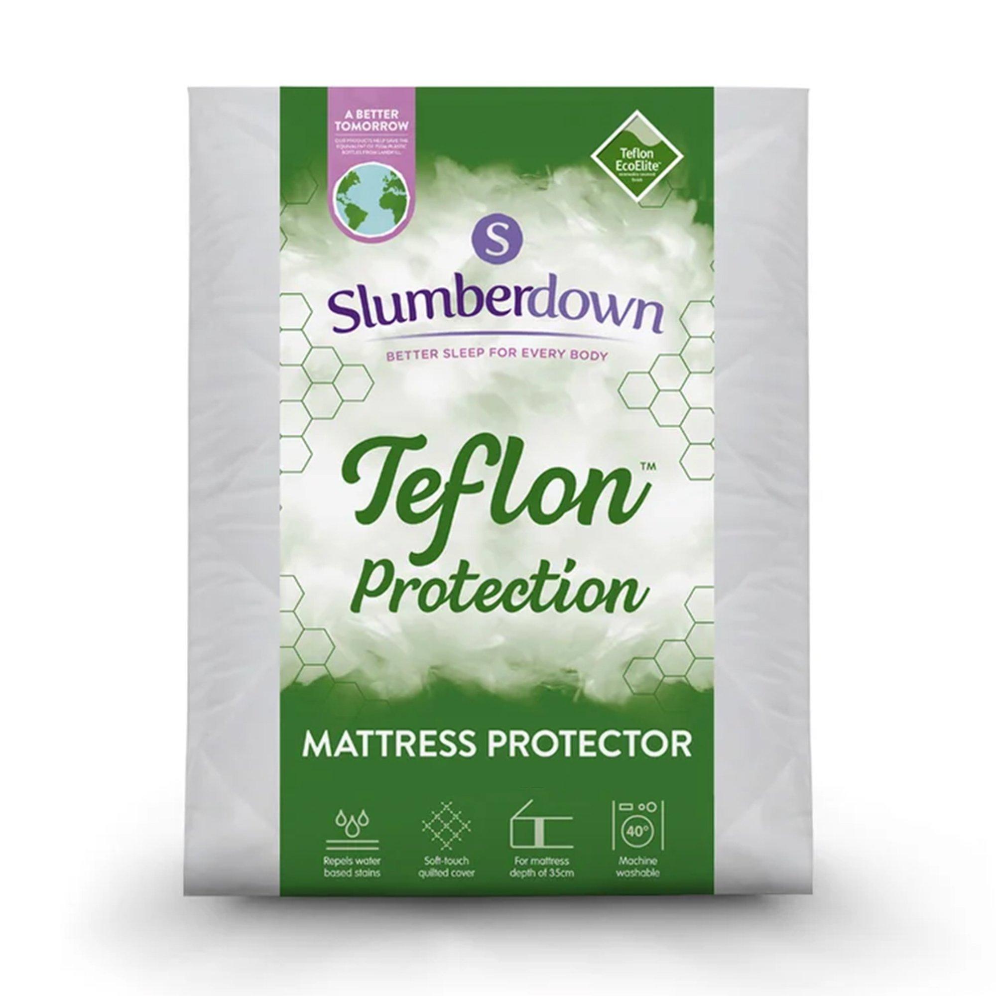 Slumberdown  Teflon Mattress Protector - White - Double