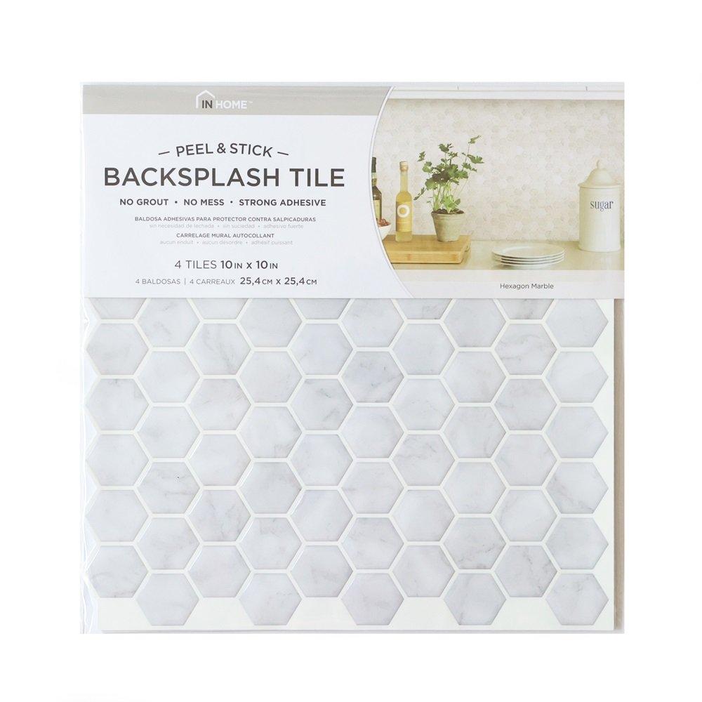 Grey - Wall Pops - Self Adhesive 3D Epoxy Tile Stickers Hex Marble - 3