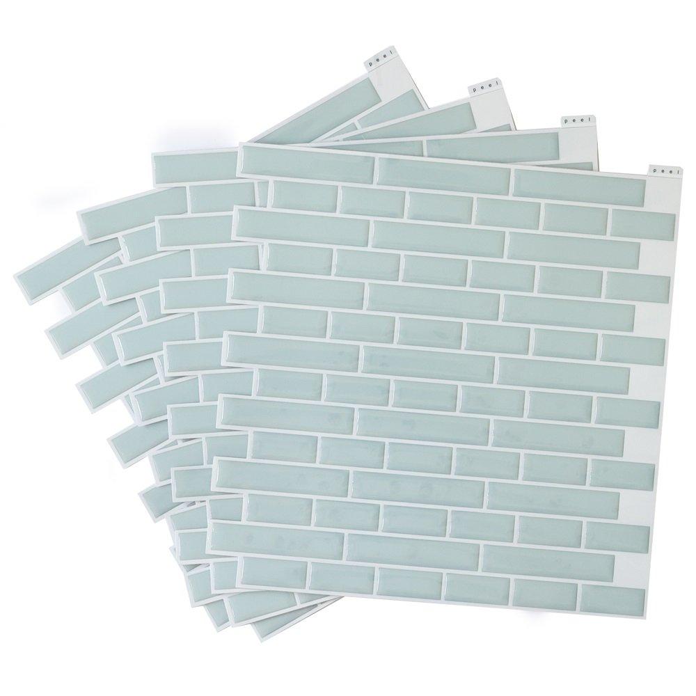 Blue - Wall Pops - Self Adhesive 3D Epoxy Tile Stickers Sea Glass - 2