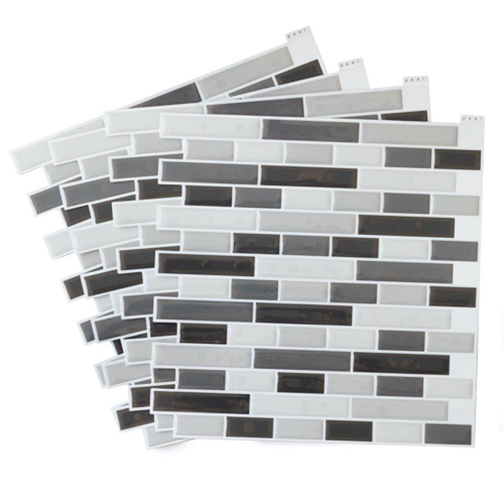 Grey - Wall Pops - Self Adhesive 3D Epoxy Tile Stickers Smoked Glass - 2