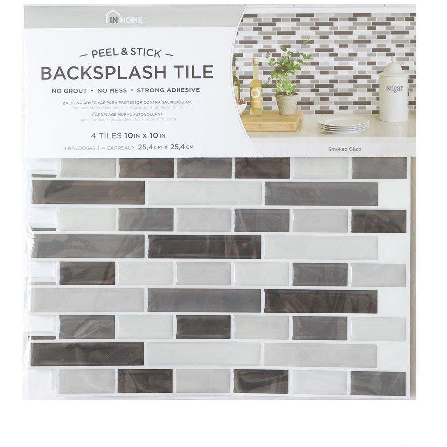 Grey - Wall Pops - Self Adhesive 3D Epoxy Tile Stickers Smoked Glass - 3
