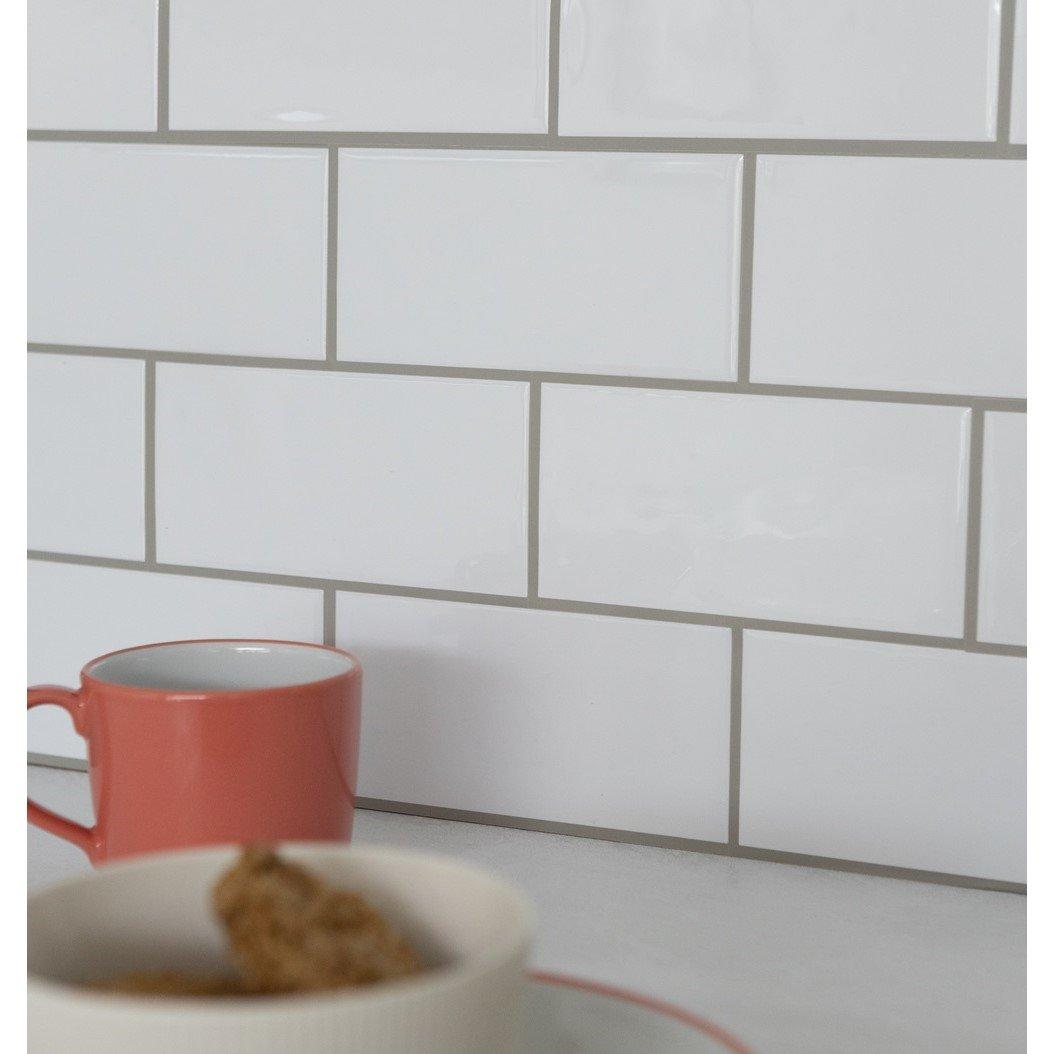 White - Wall Pops - Self Adhesive 3D Epoxy Tile Stickers Subway White - 1