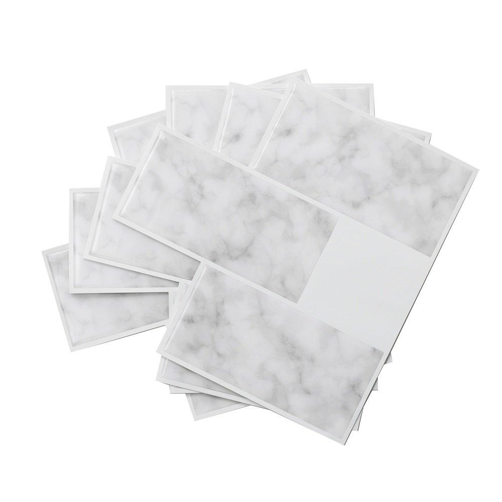 Grey - Wall Pops - Self Adhesive 3D Epoxy Tile Stickers Subway Marble - 2