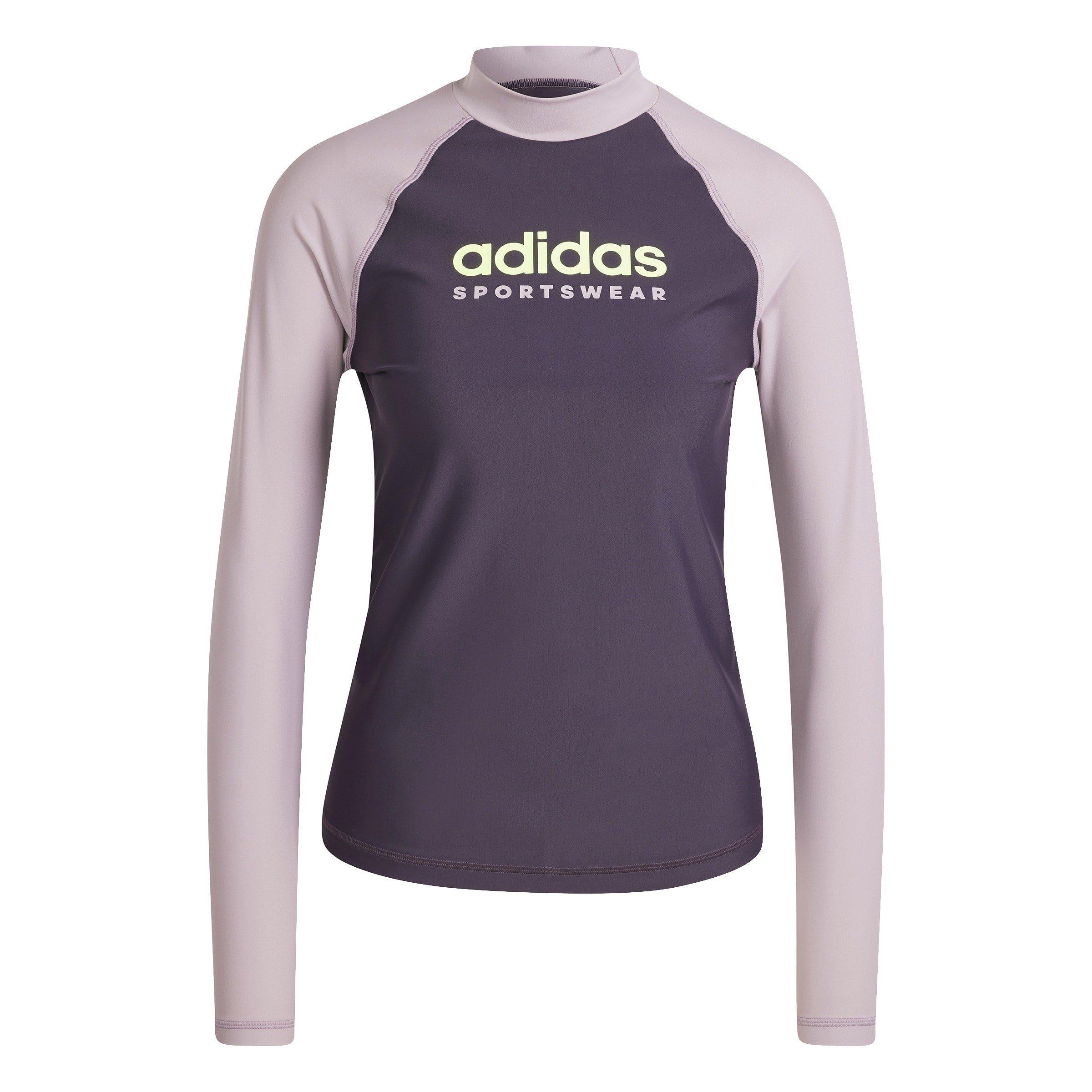 Auro Black/Fig - adidas - Womens Long Sleeve Rash Guard - 1