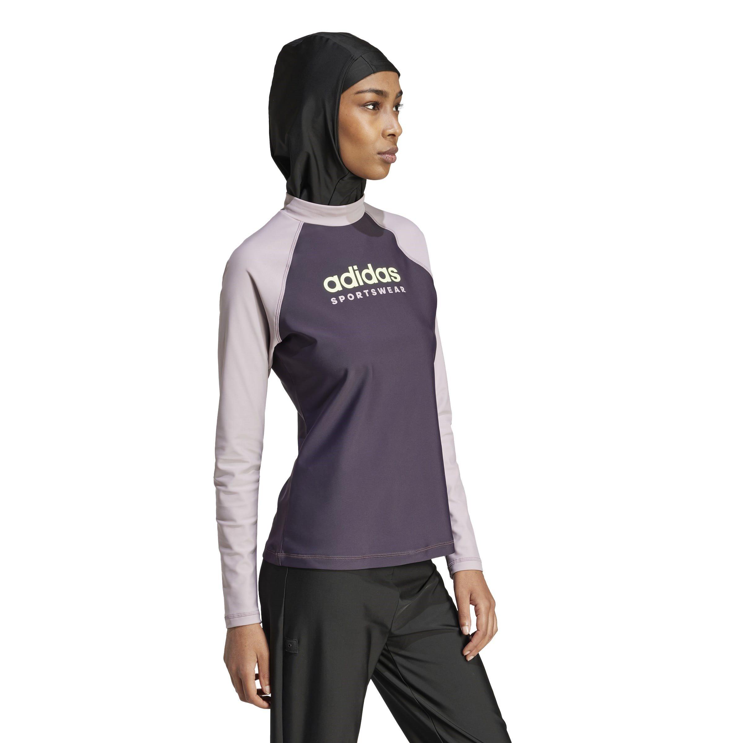 Auro Black/Fig - adidas - Womens Long Sleeve Rash Guard - 4