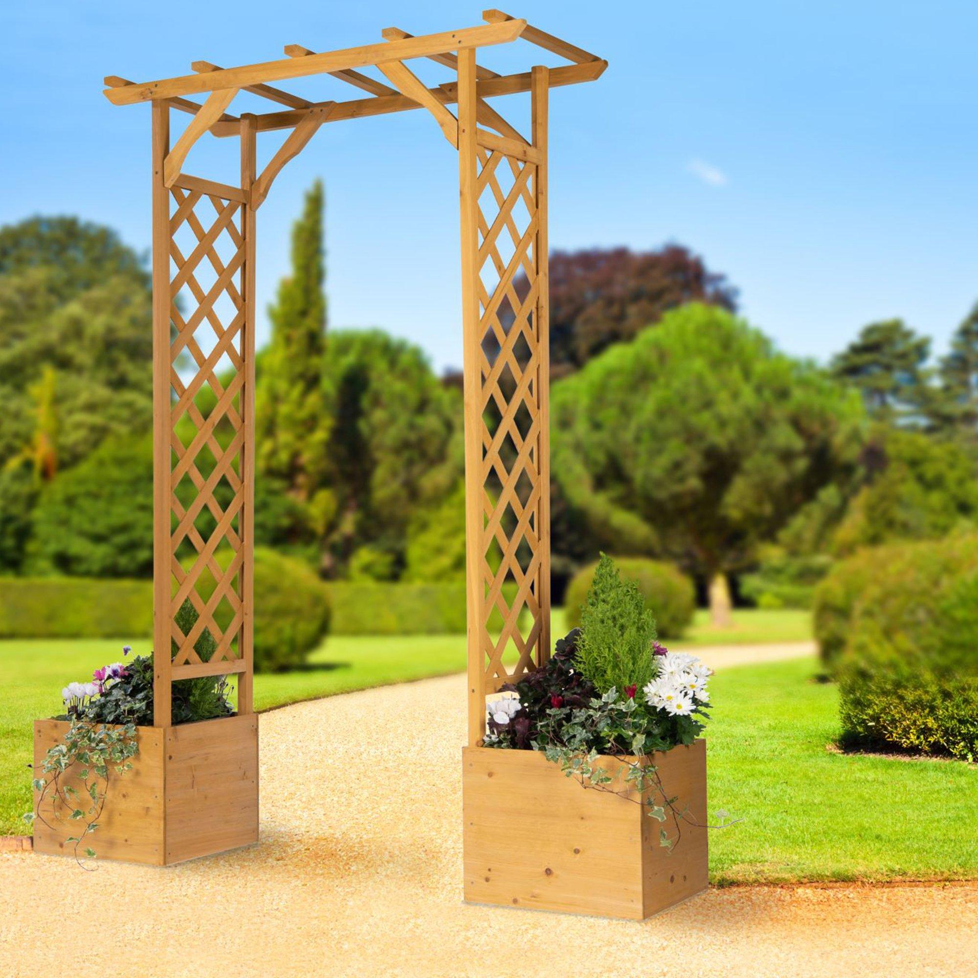 Greenhurst Wooden Arch and Planters