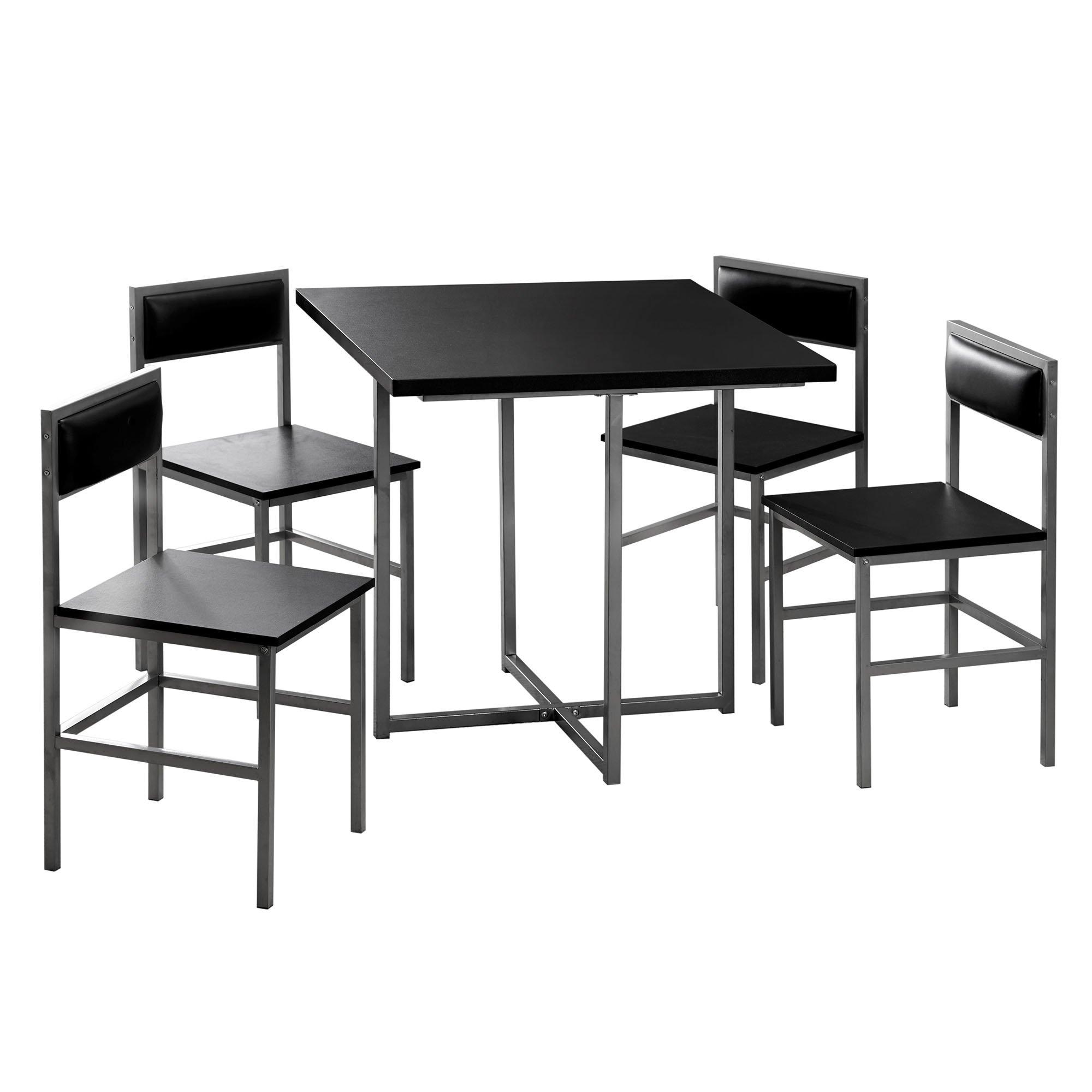 Black And Silve - Greenhurst - 4 Chair Dining set - Black and Silver colour - 3
