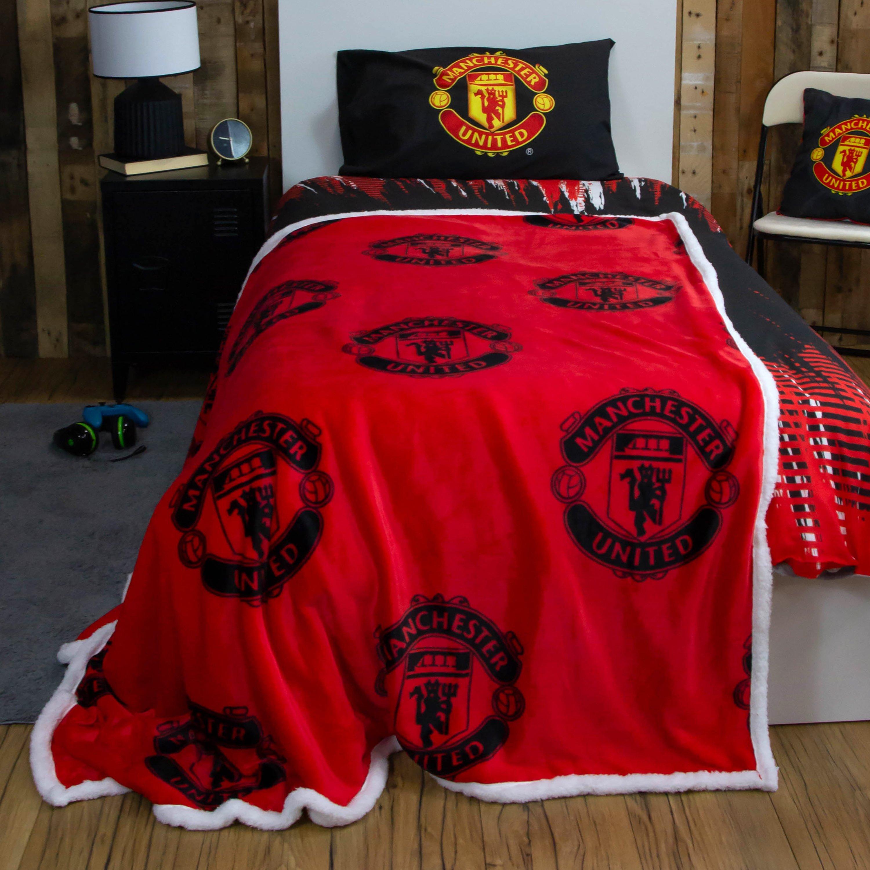 Manchester United Fc  Kids Sherpa Fleece Blanket -  - Medium