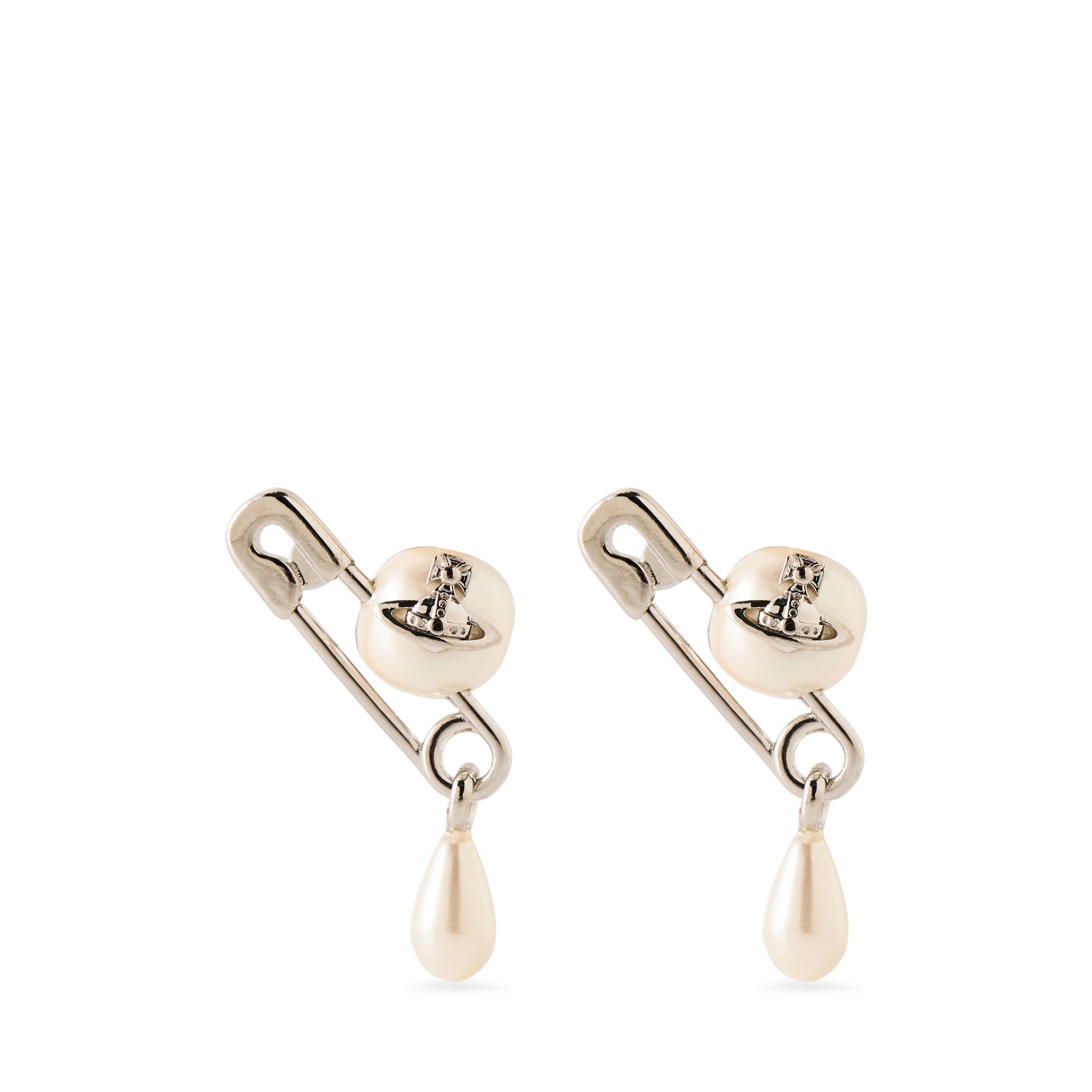 Plat/Crm - Vivienne Westwood - Claude Small Stud Earrings - 1