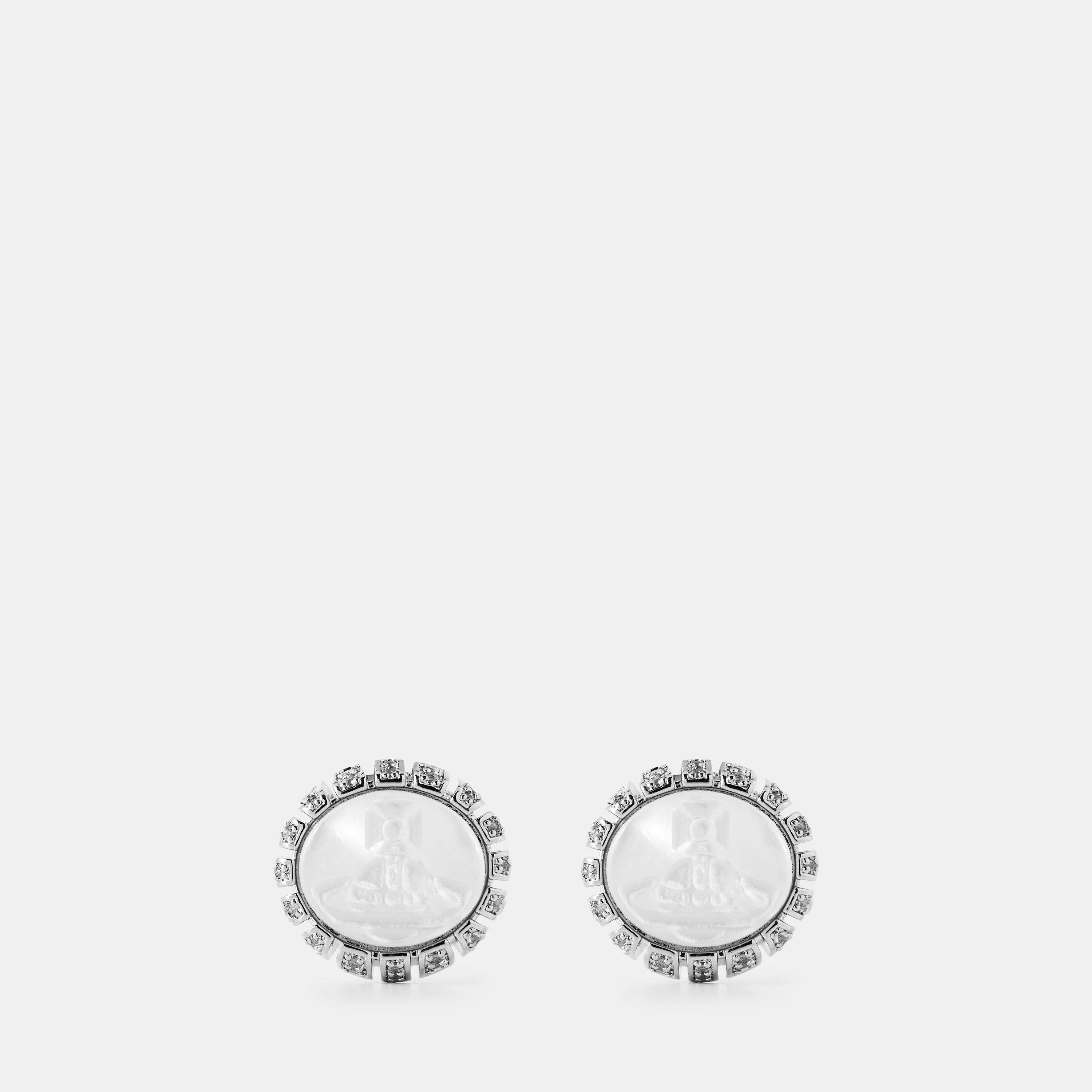 Plat/Grey - Vivienne Westwood - Women's Viv Josefa Stud Earrings - 1