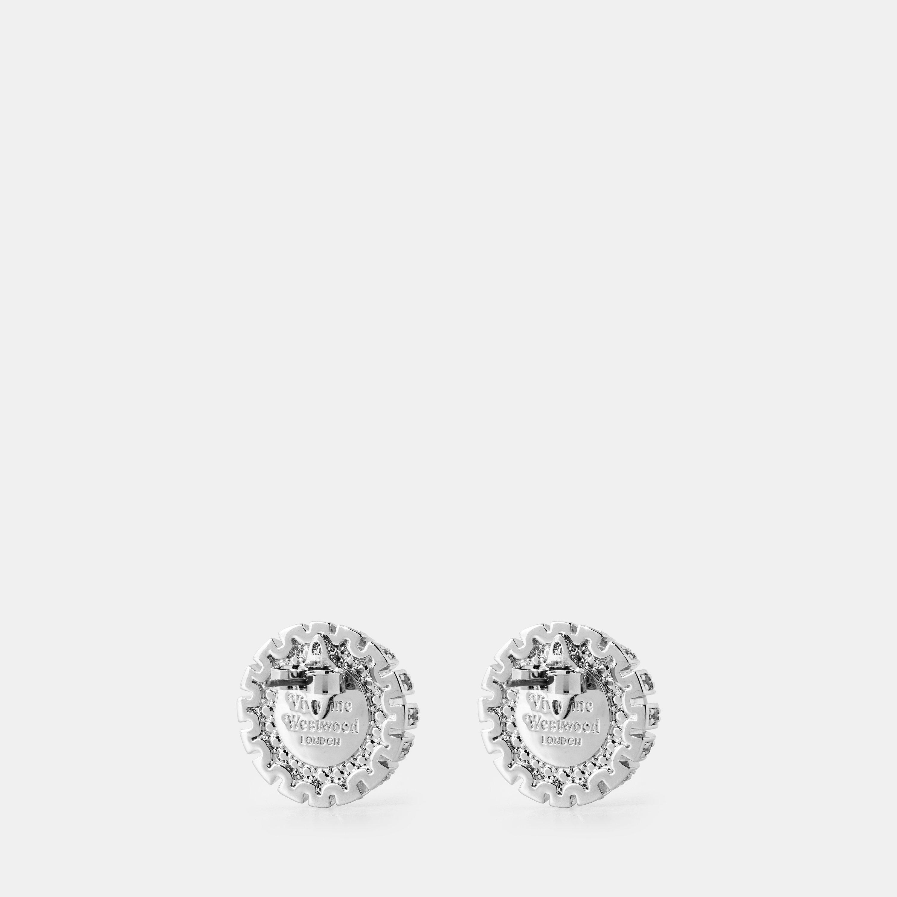 Plat/Grey - Vivienne Westwood - Women's Viv Josefa Stud Earrings - 2