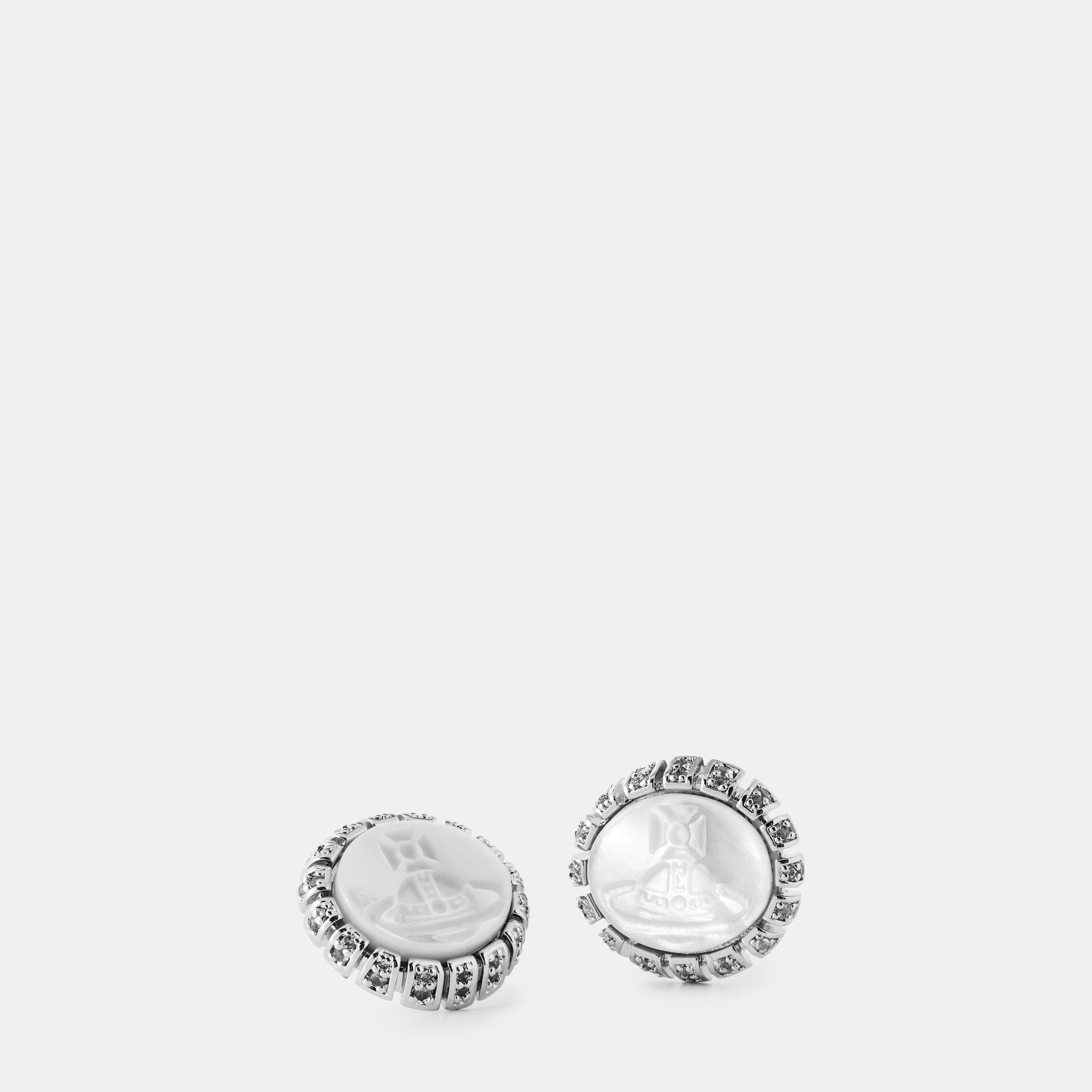 Plat/Grey - Vivienne Westwood - Women's Viv Josefa Stud Earrings - 3