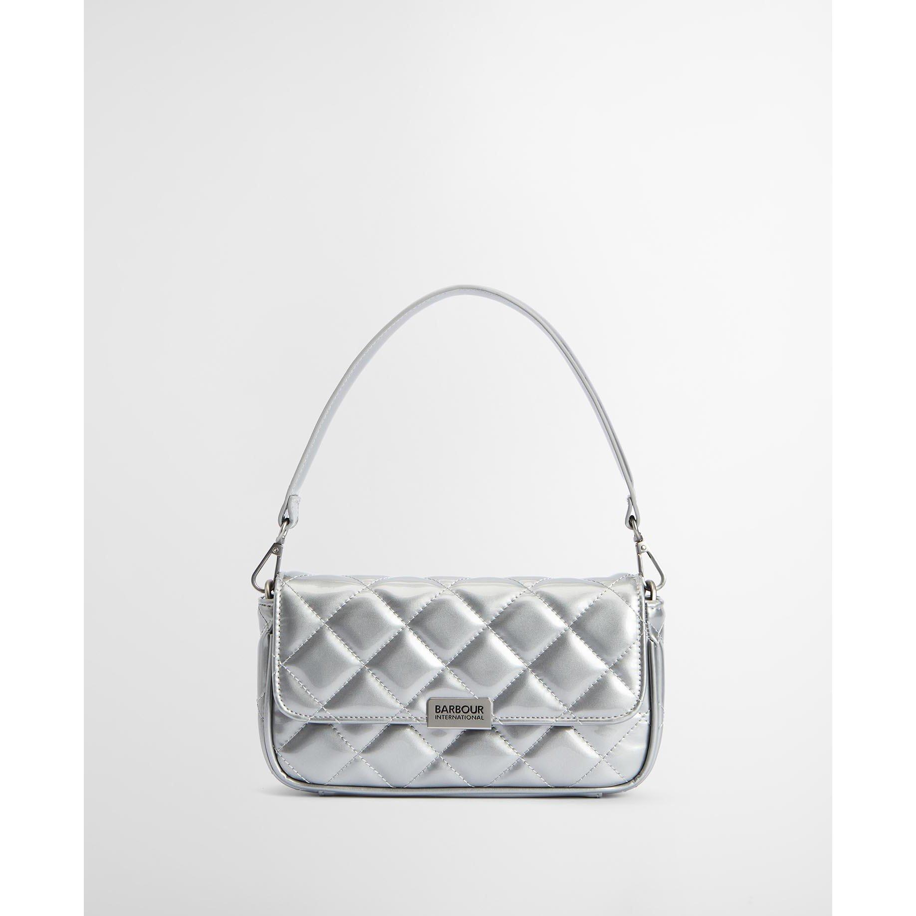 Barbour International Quilted Medium Cross Body Bag - H Shine Silver