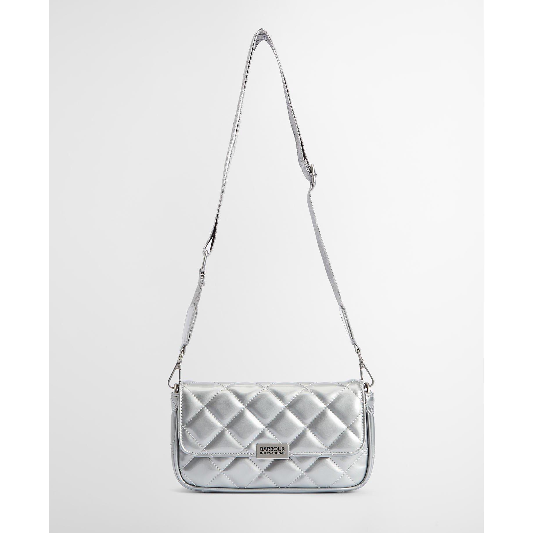 H Shine Silver - Barbour International - Quilted Medium Cross Body Bag - 4