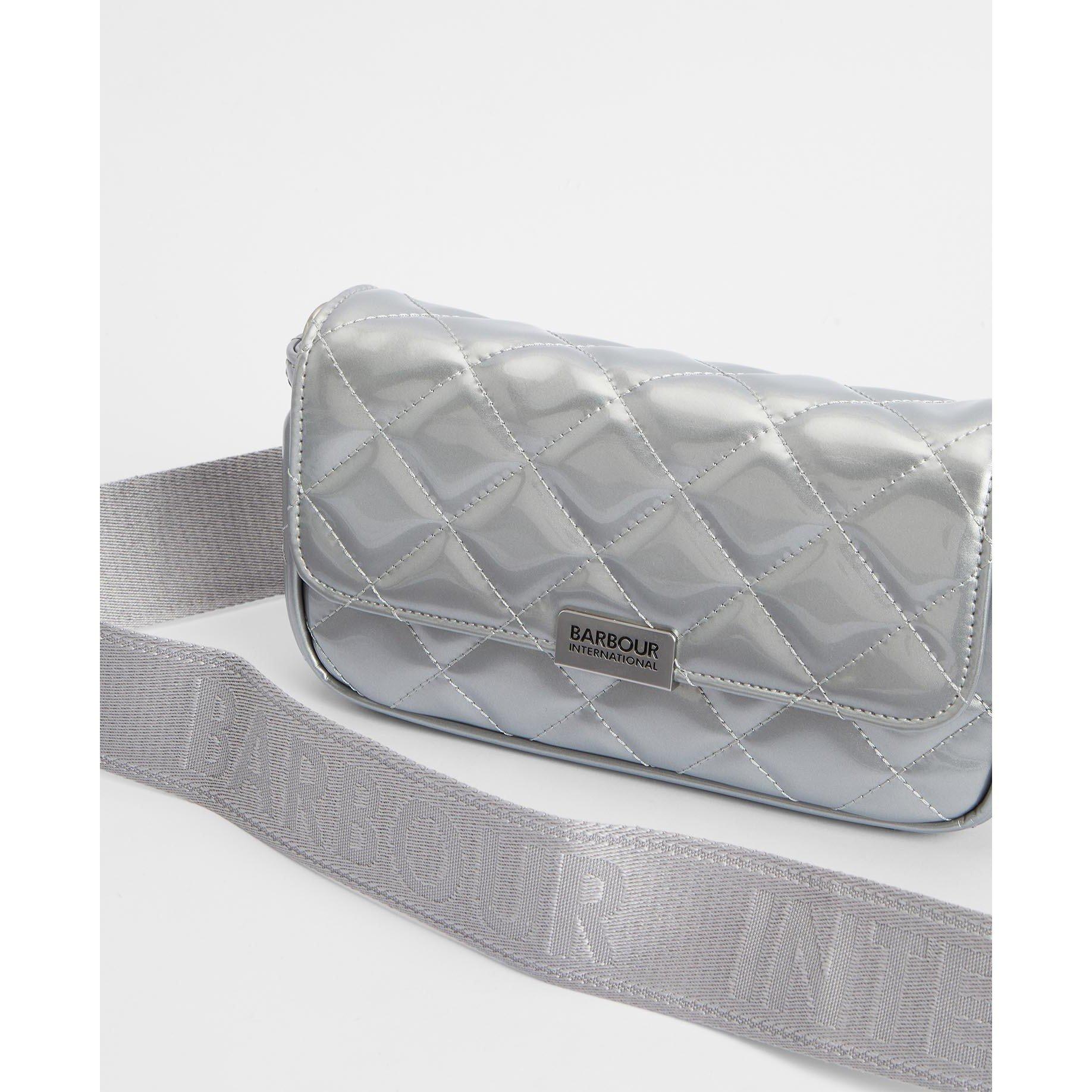 H Shine Silver - Barbour International - Quilted Medium Cross Body Bag - 6