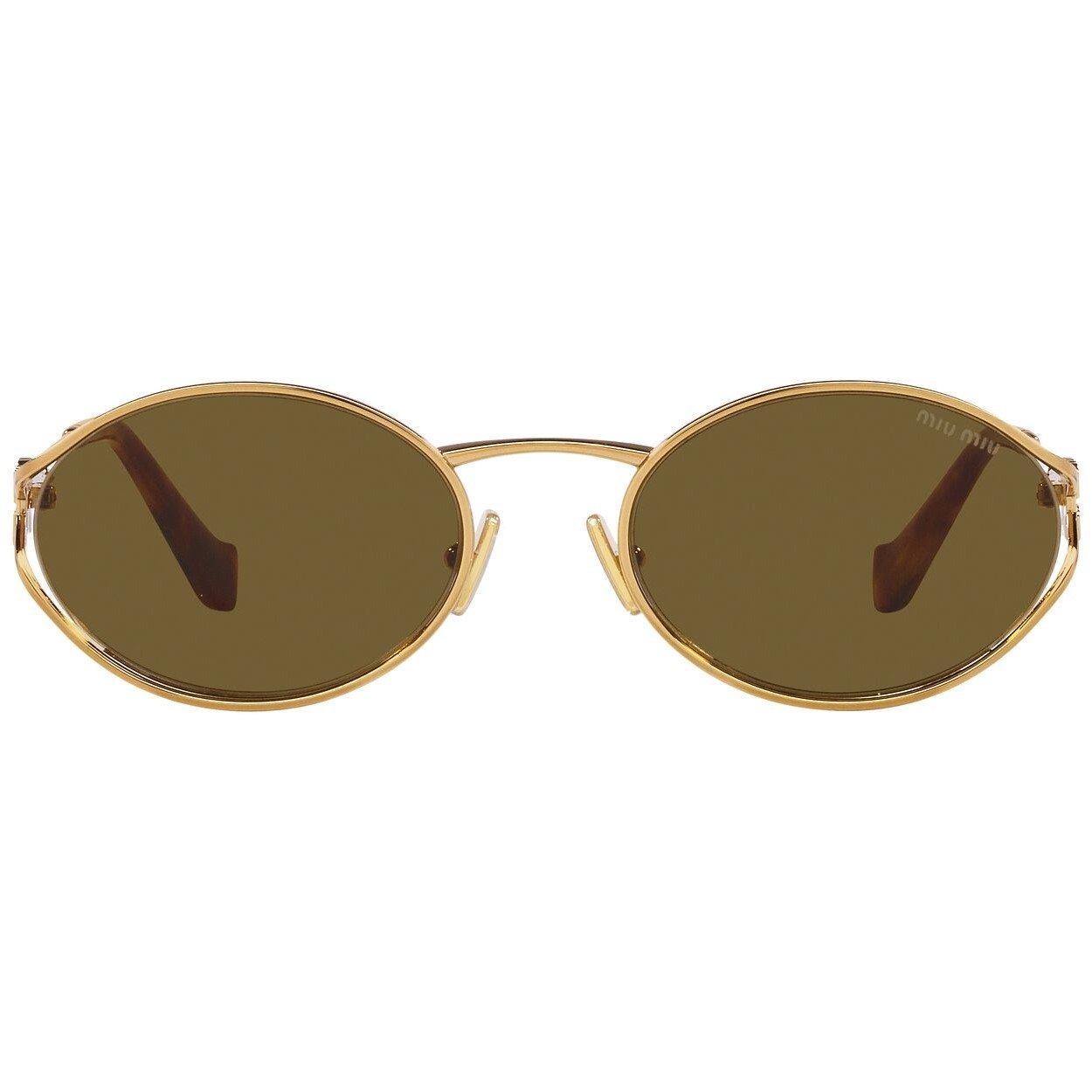 Miu Miu Women's Logo Sunglasses - Brass Gold