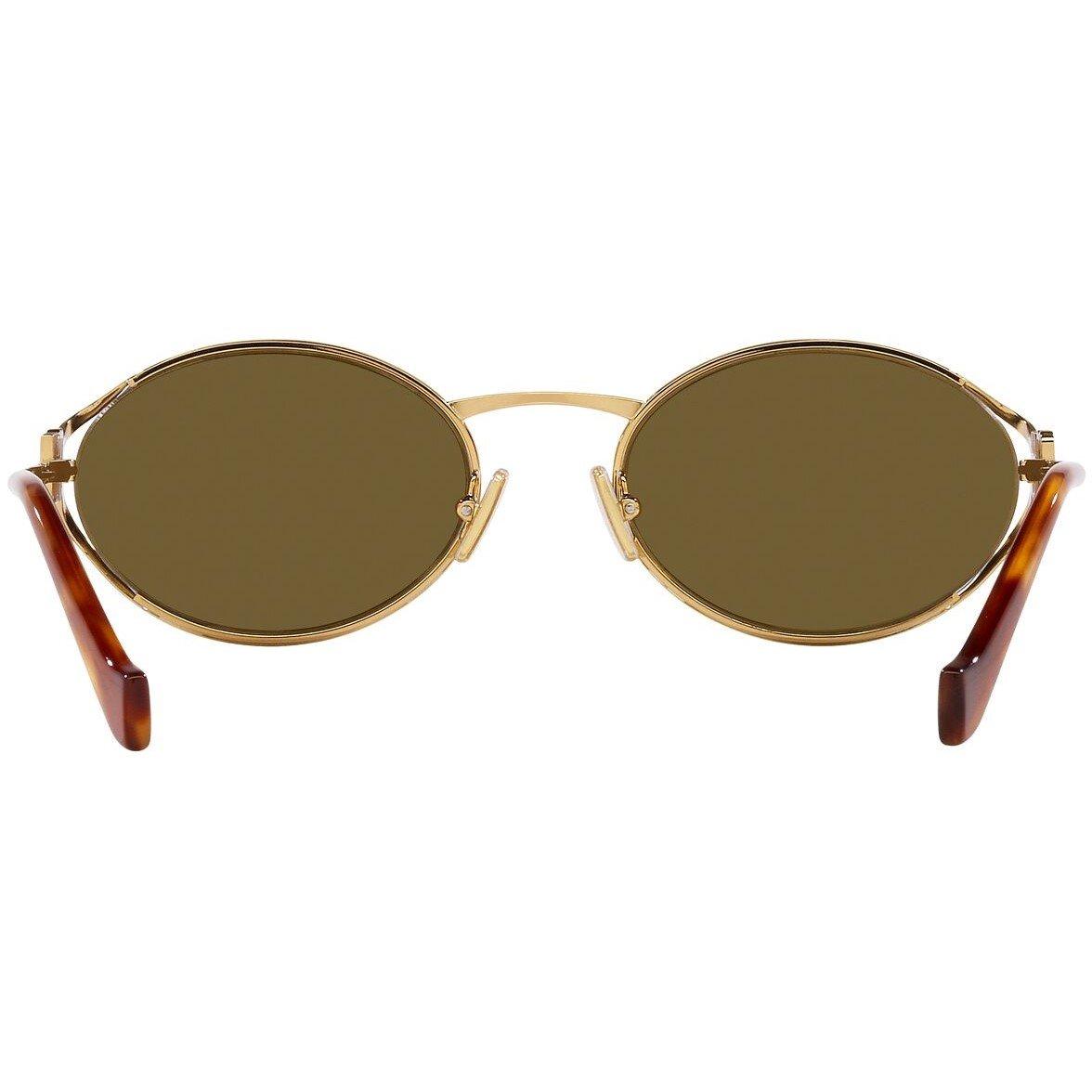 Brass Gold - Miu Miu - Women's Logo Sunglasses - 4