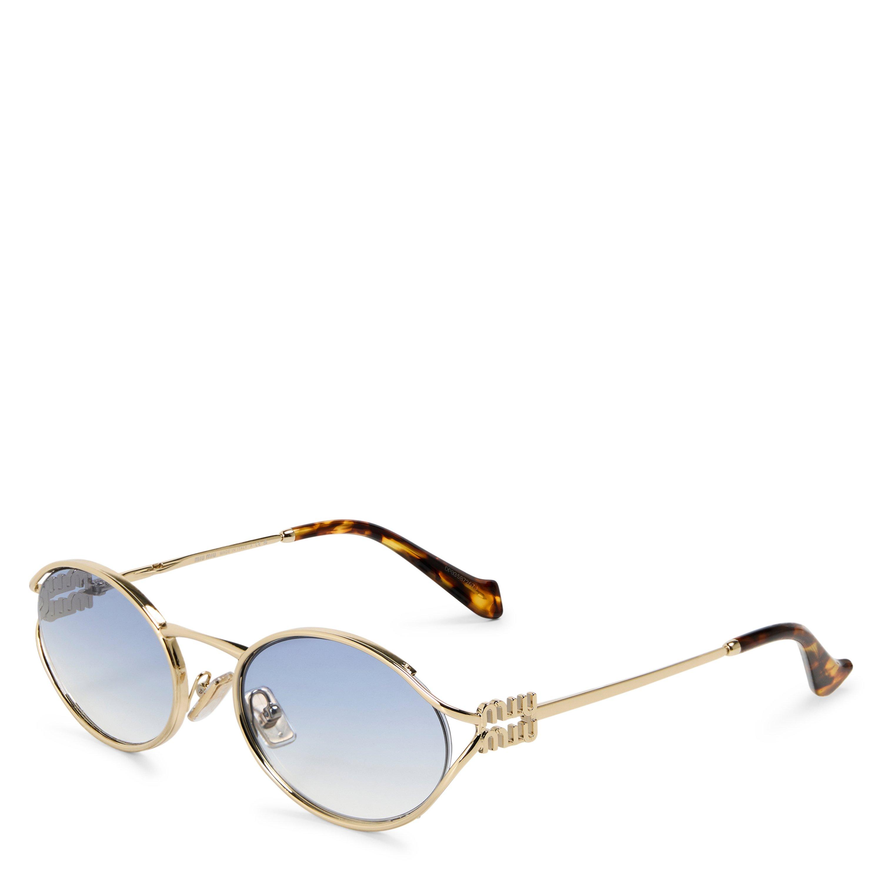 【極美品】miumiu Eyewear Gold Logo Sunglasses Miu Miu Sunglasses Women's Logo Sunglasses | Cruise Fashion