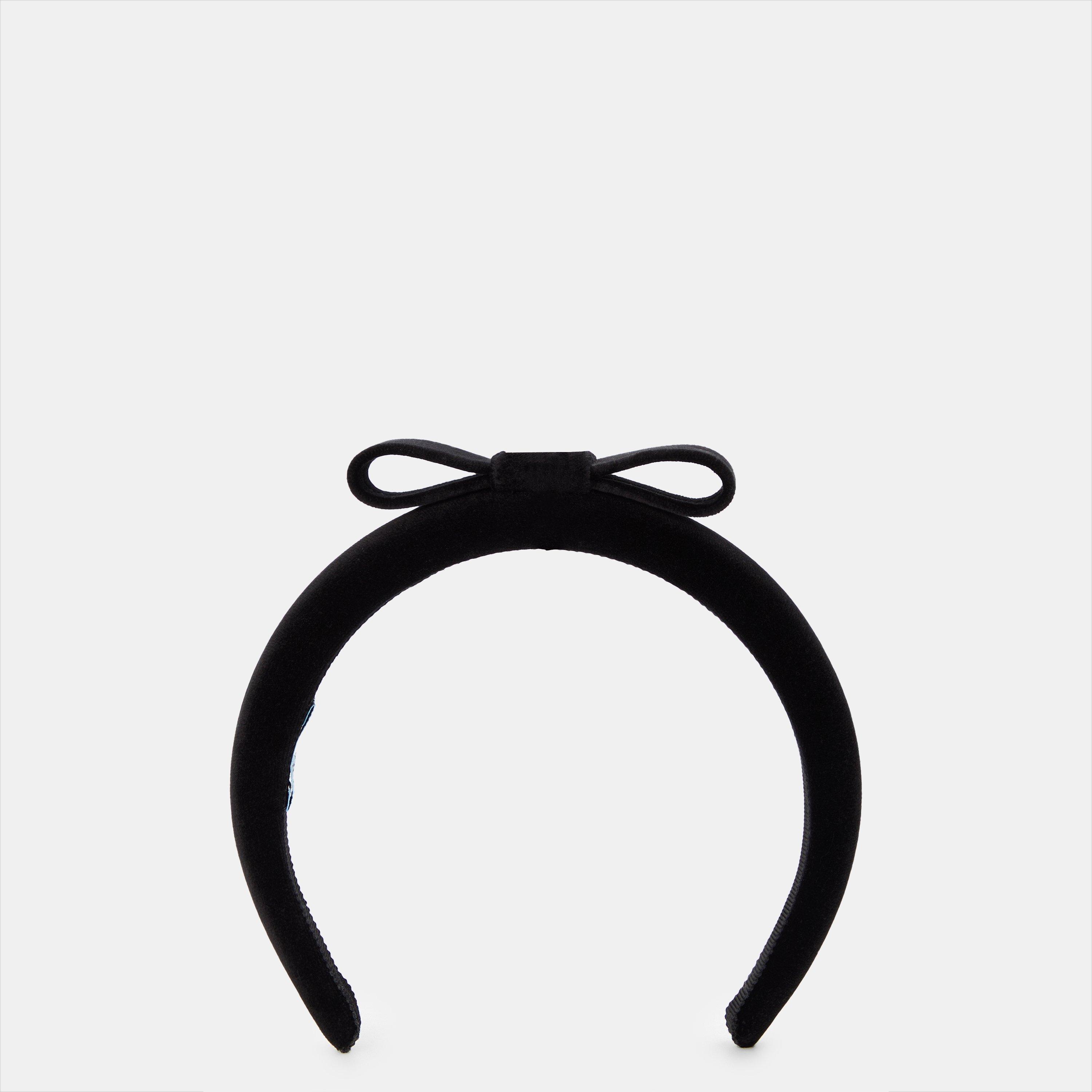Nero - Prada - Velvet Bow Headband - 2