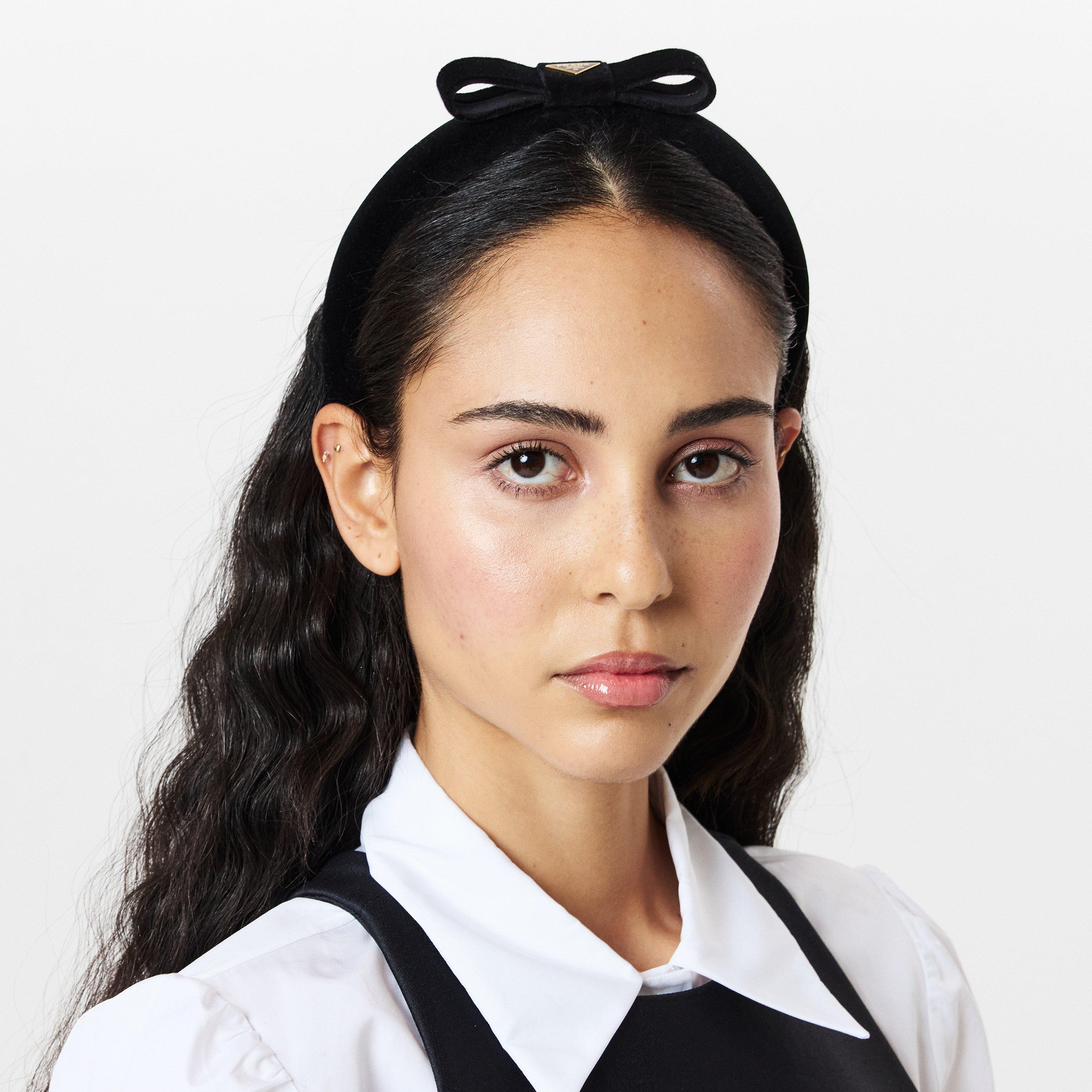 Nero - Prada - Velvet Bow Headband - 3