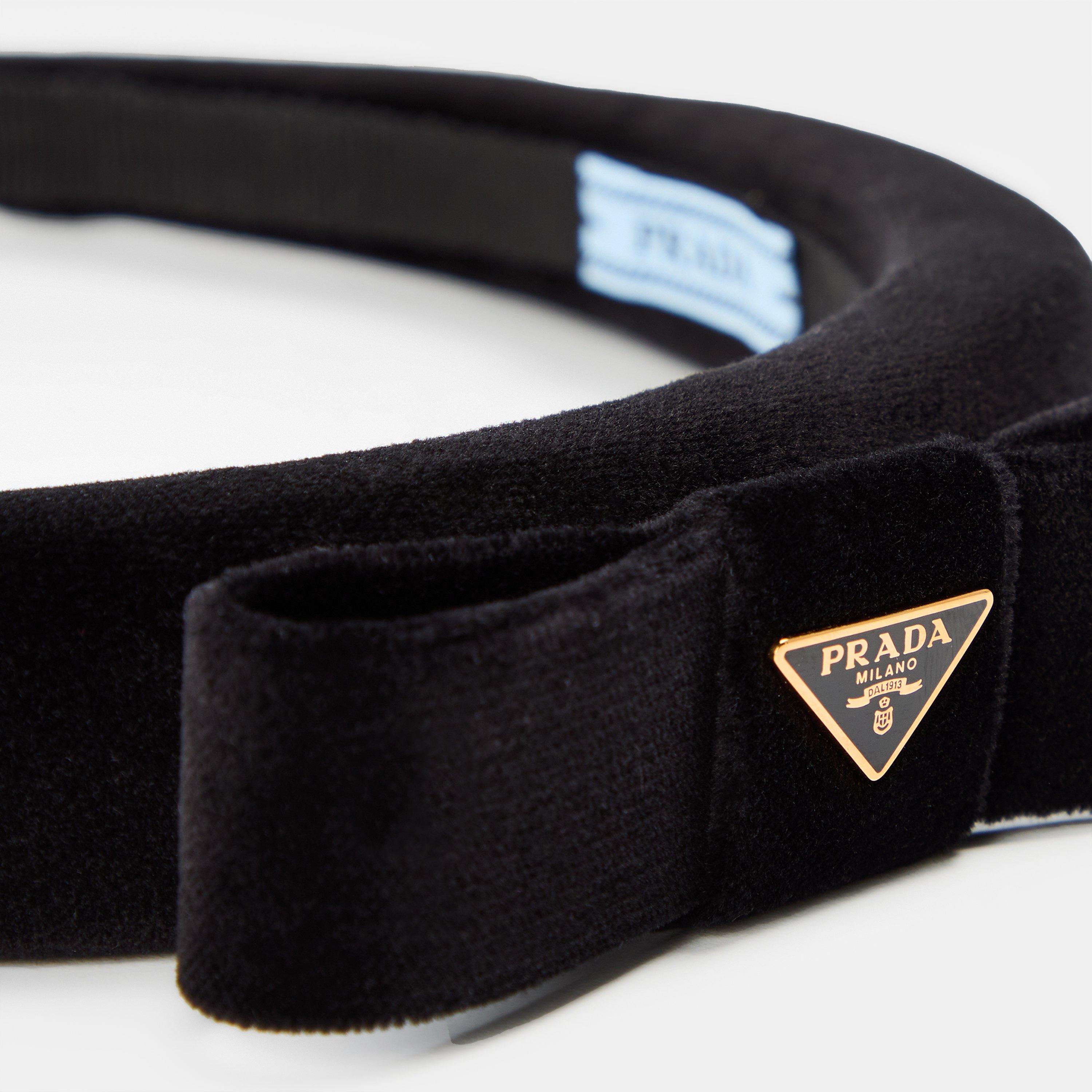 Nero - Prada - Velvet Bow Headband - 4