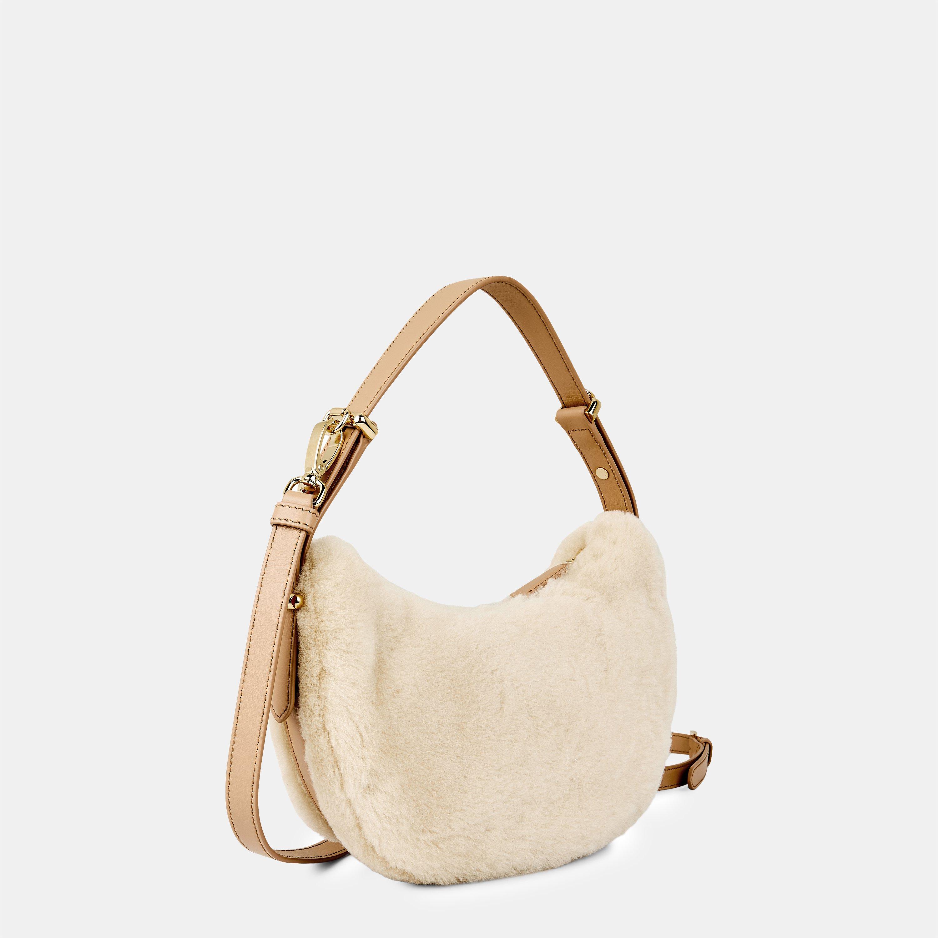 Ecru Noise - Prada - Arque Shearling Shoulder Bag - 2