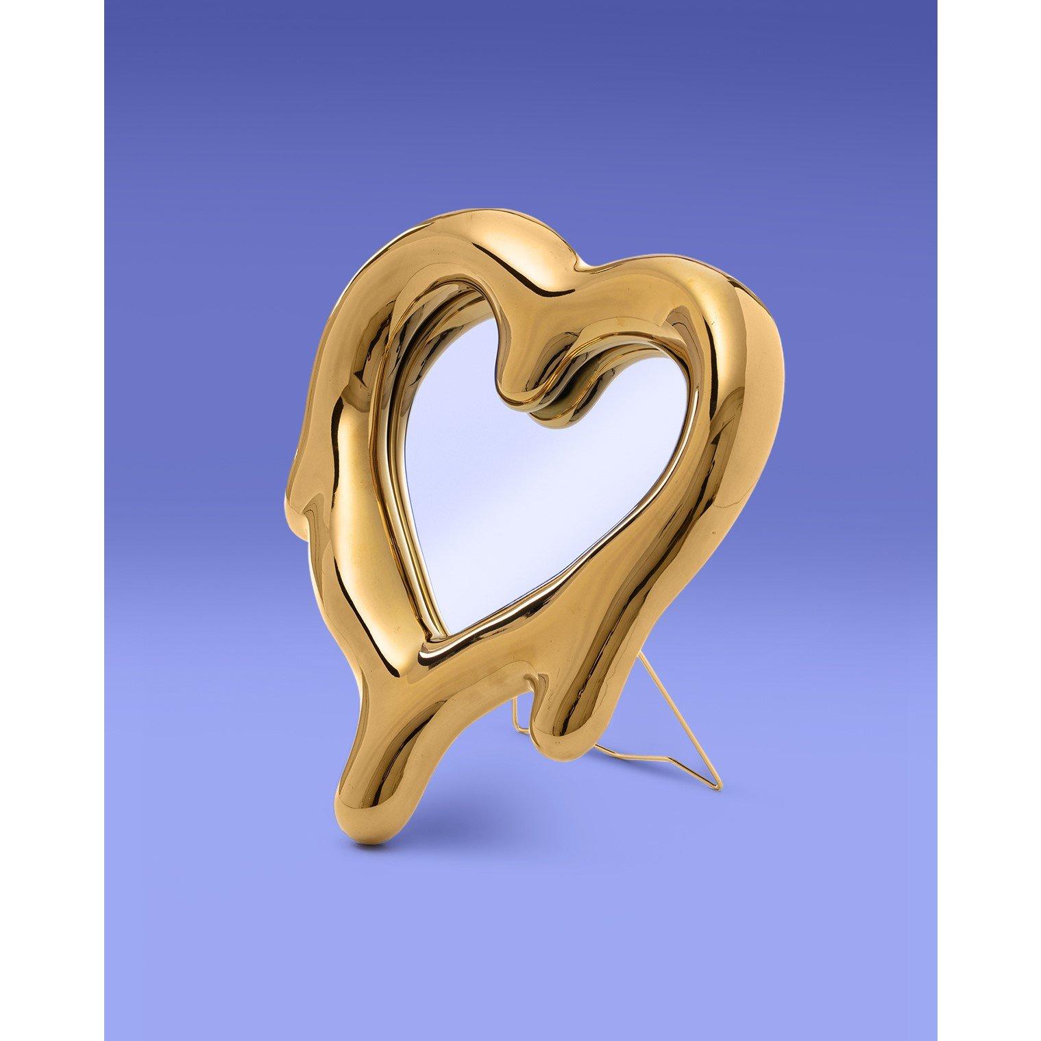 Gold - Seletti - Melted Heart Porcelain Mirror and Picture Frame - 7