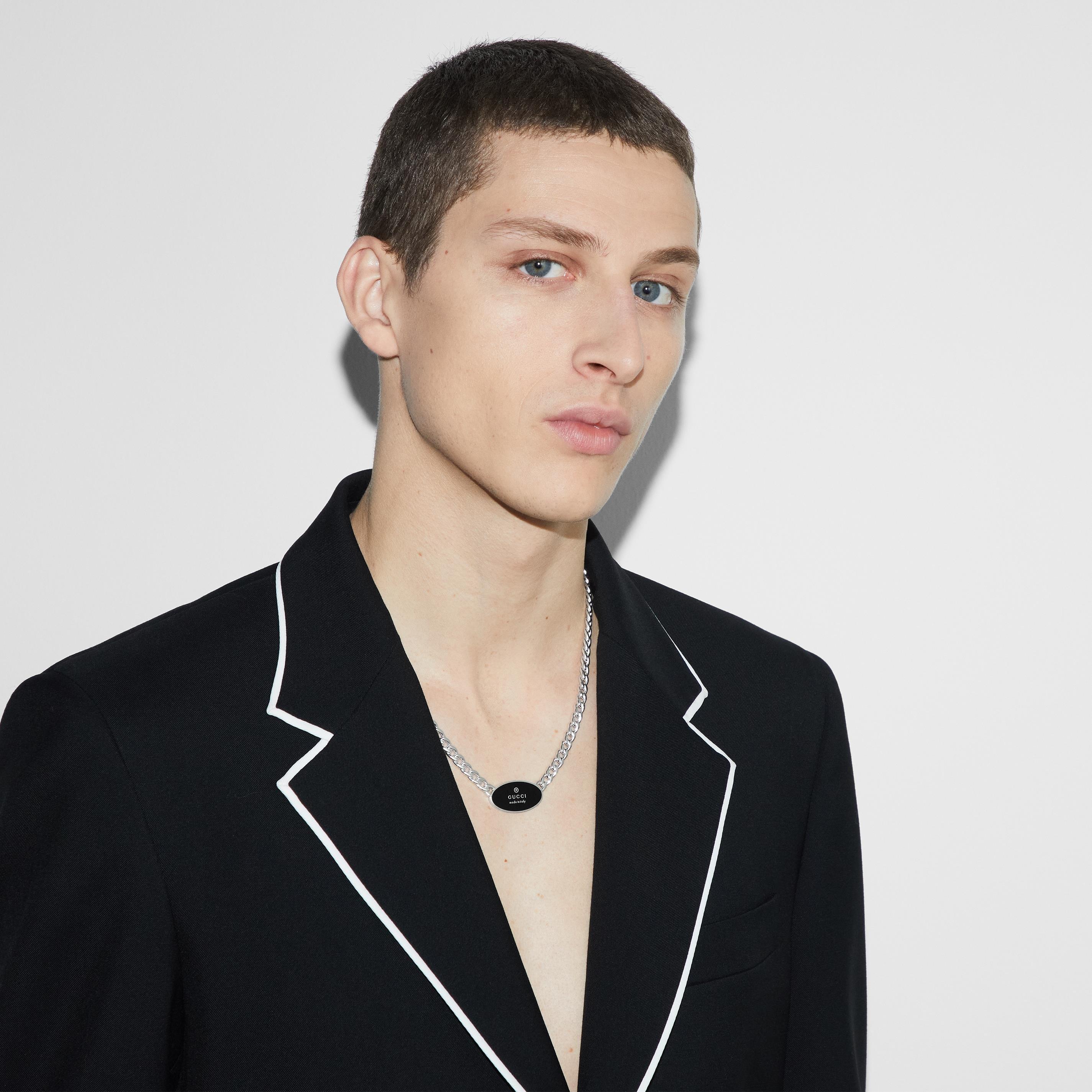 Silver/Black - Gucci - Trademark Chain Necklace - 3