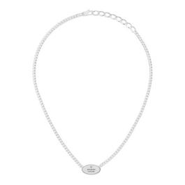 Gucci Trademark Brand-Engraved Sterling-Silver Chain Necklace