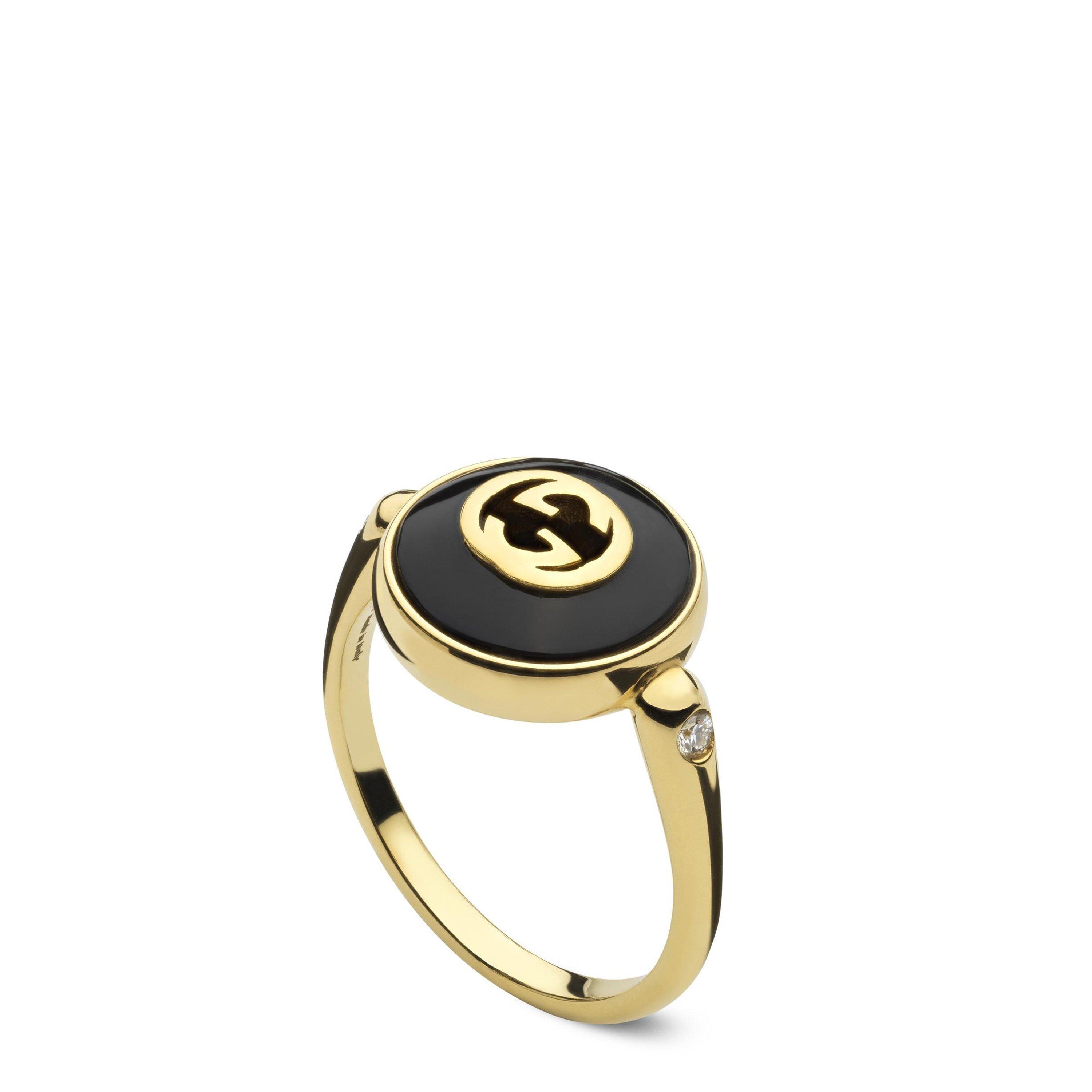 Black/Gold - Gucci - Interlocking Ring - 1