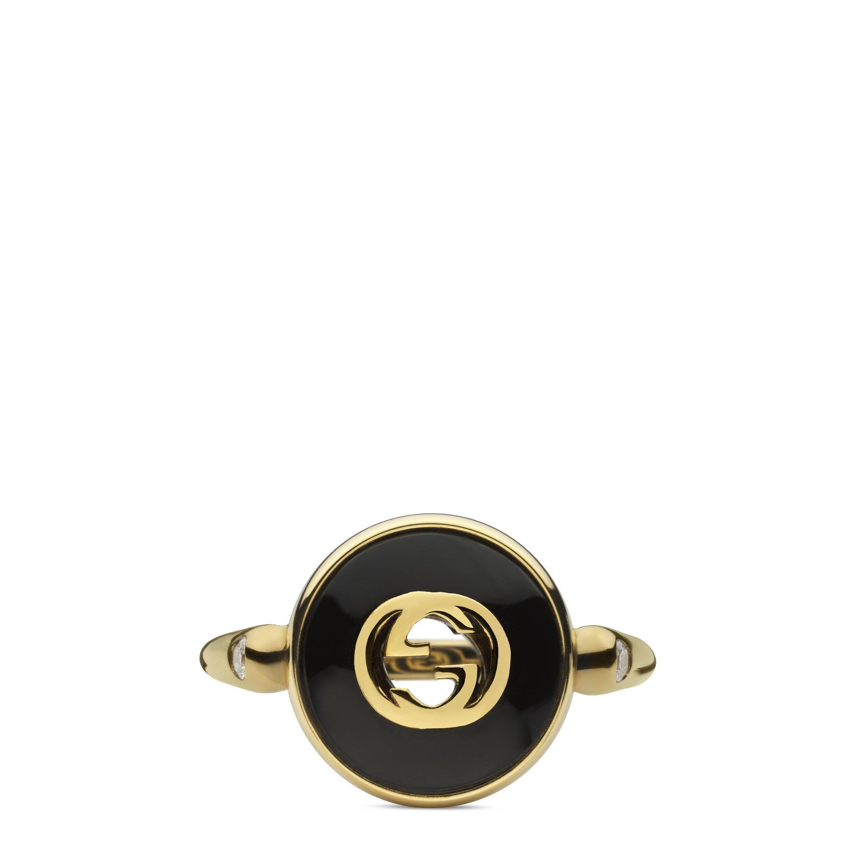 Black/Gold - Gucci - Interlocking Ring - 3