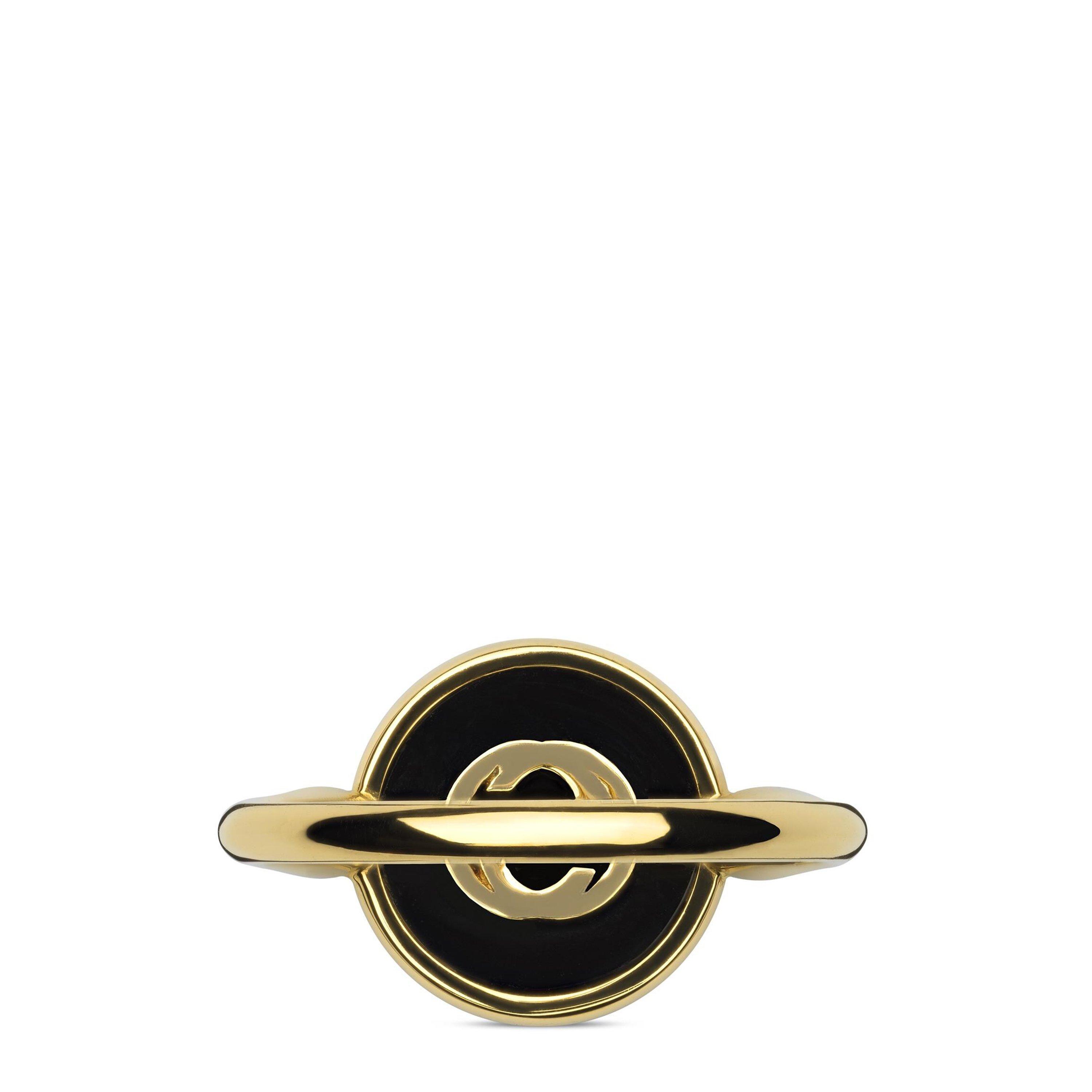 Black/Gold - Gucci - Interlocking Ring - 4