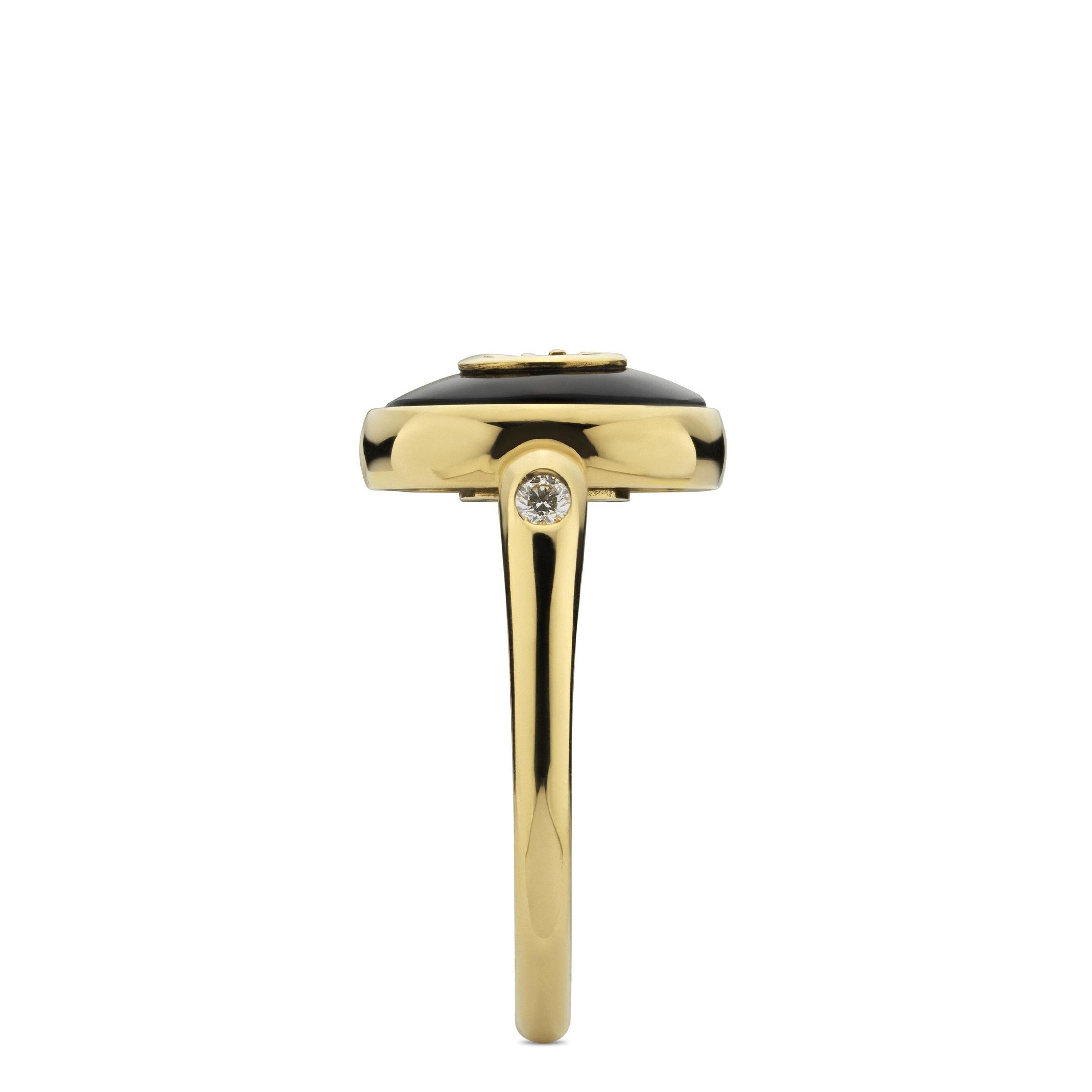 Black/Gold - Gucci - Interlocking Ring - 5