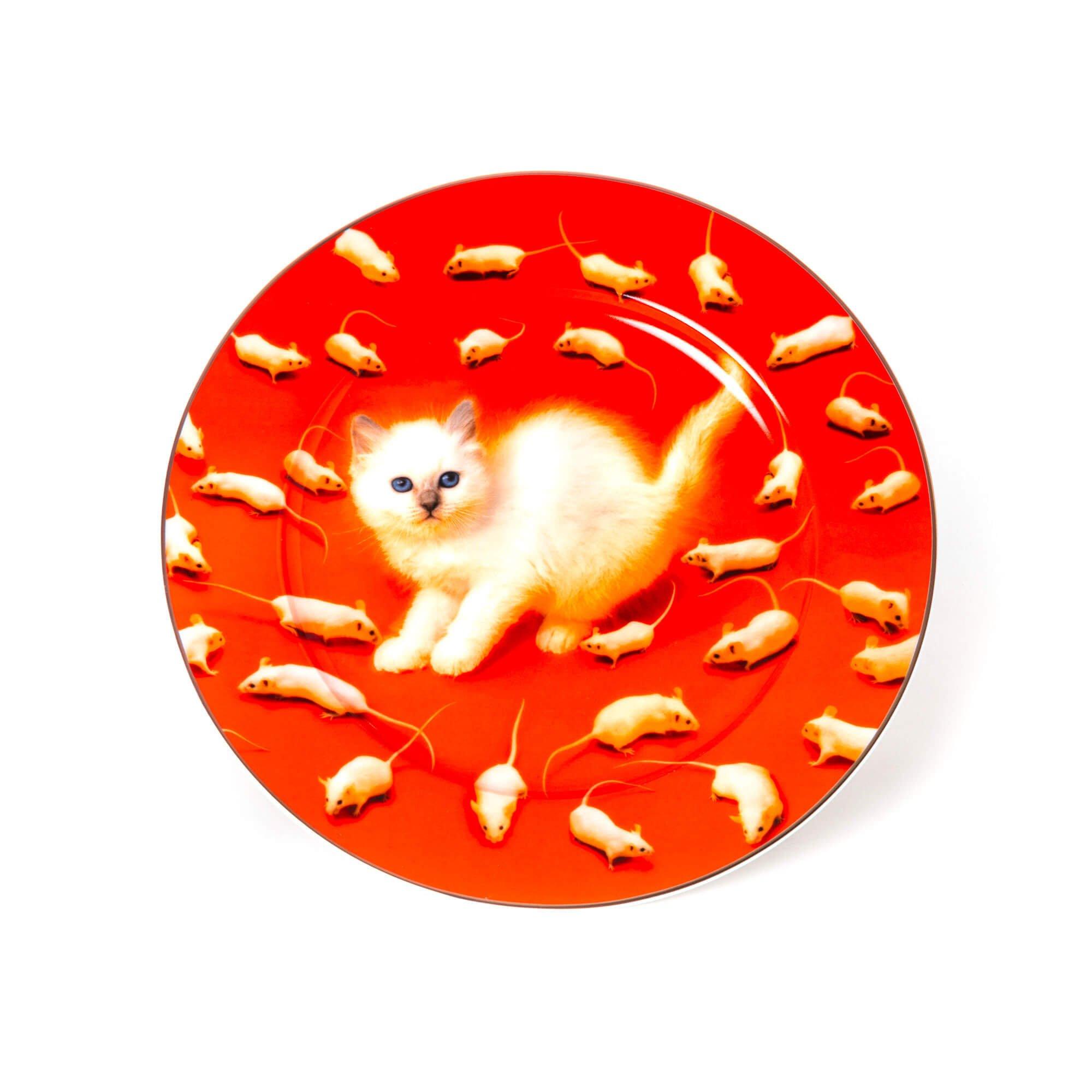 Seletti Wears Toiletpaper  Toiletpaper Porcelain Dinner Plate - Kitten - 27cm