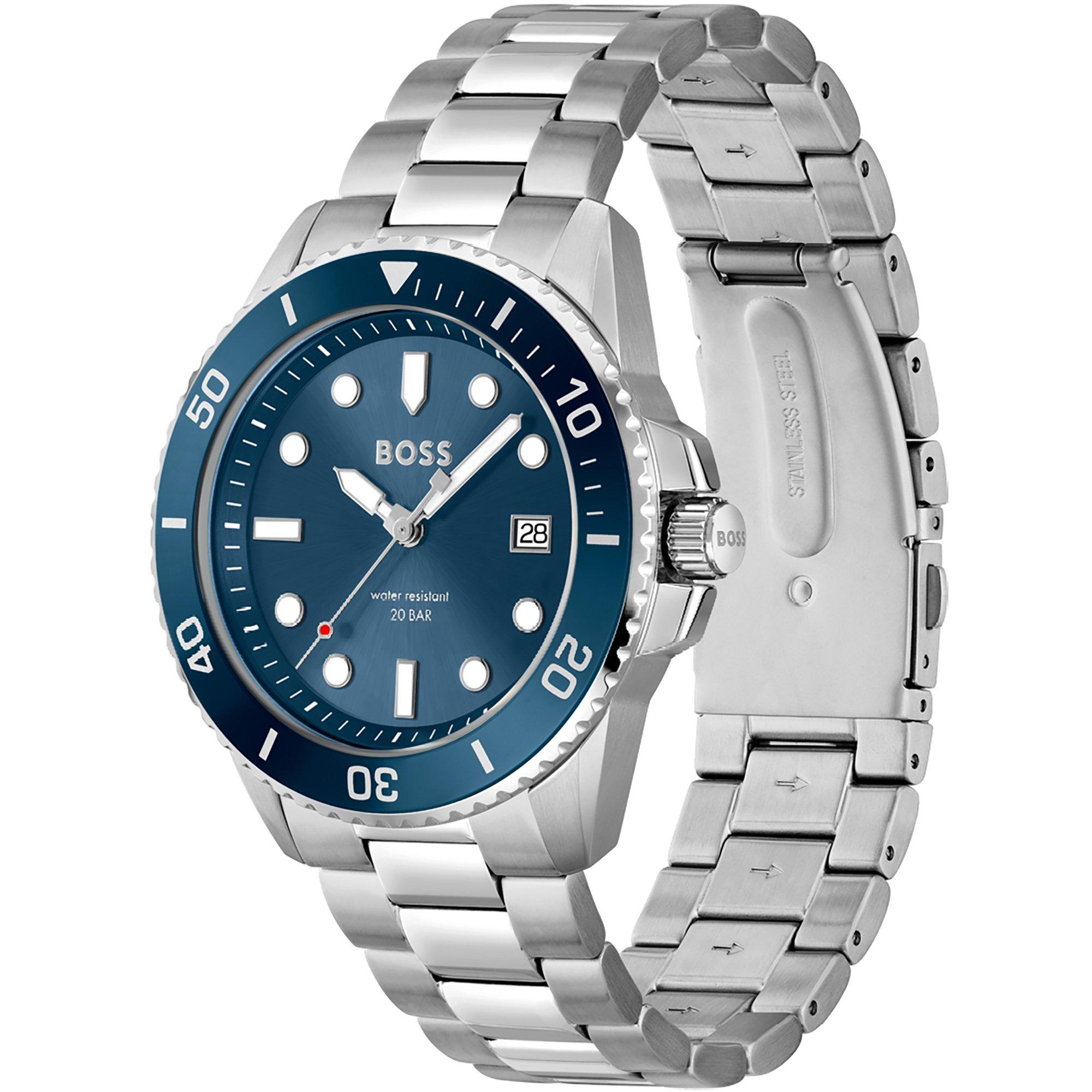Blue/Silver - Boss - Men's Ace Watch, Water Resistance - 3