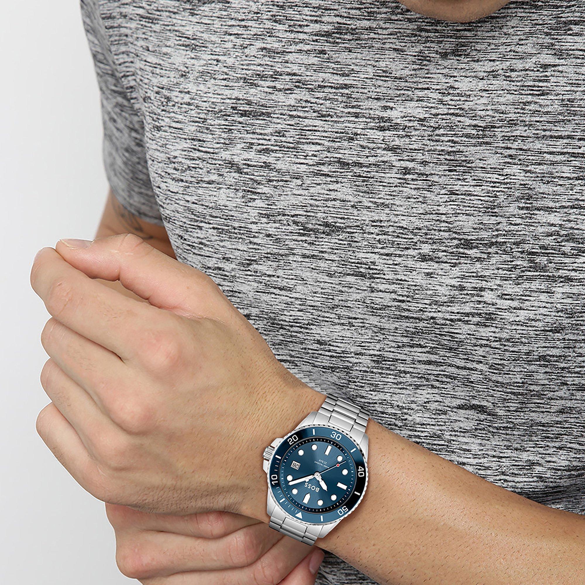 Blue/Silver - Boss - Men's Ace Watch, Water Resistance - 4