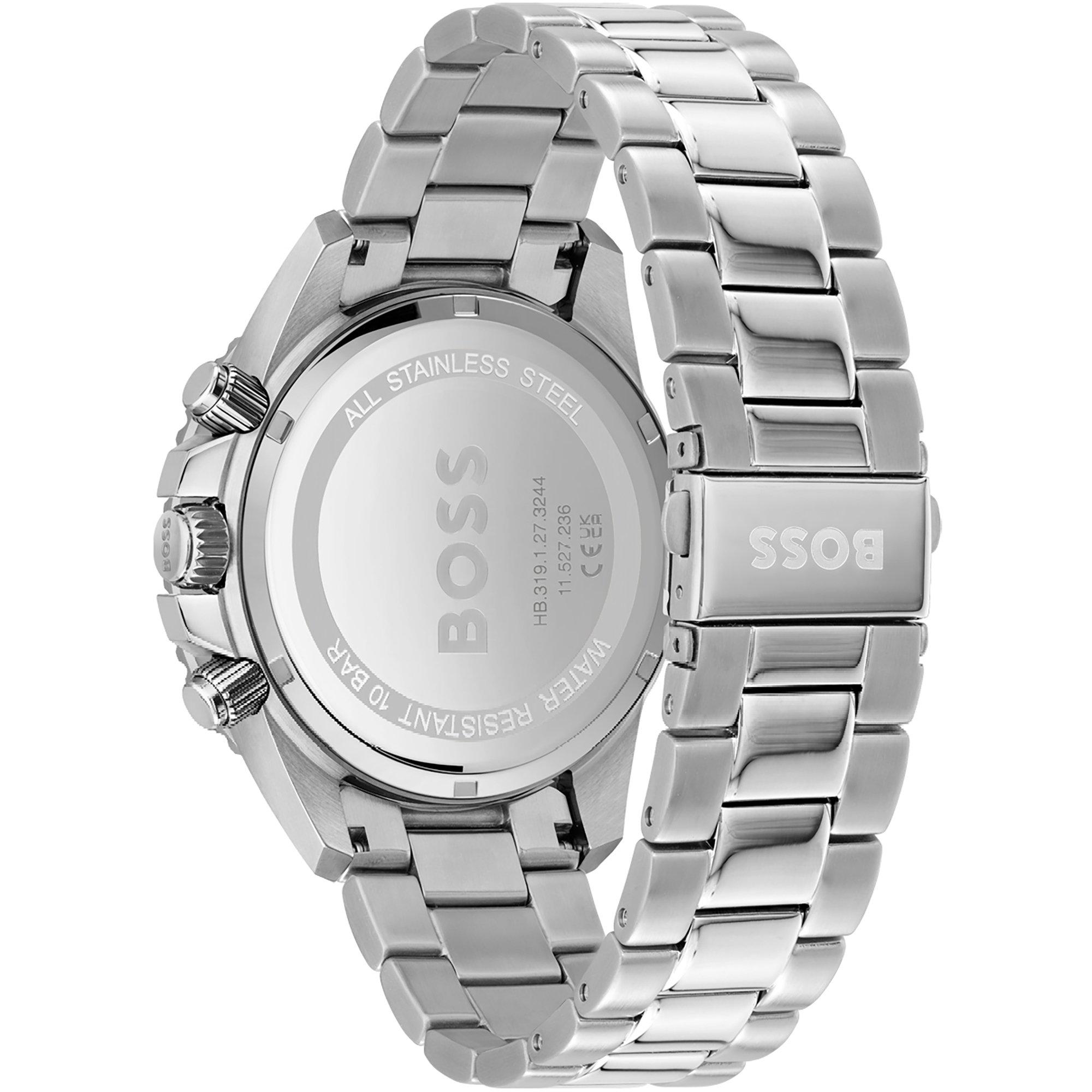 Blue/Silver - Boss - Men's Admiral Watch, Unidirectional Rotating Bezel Timepiece - 3