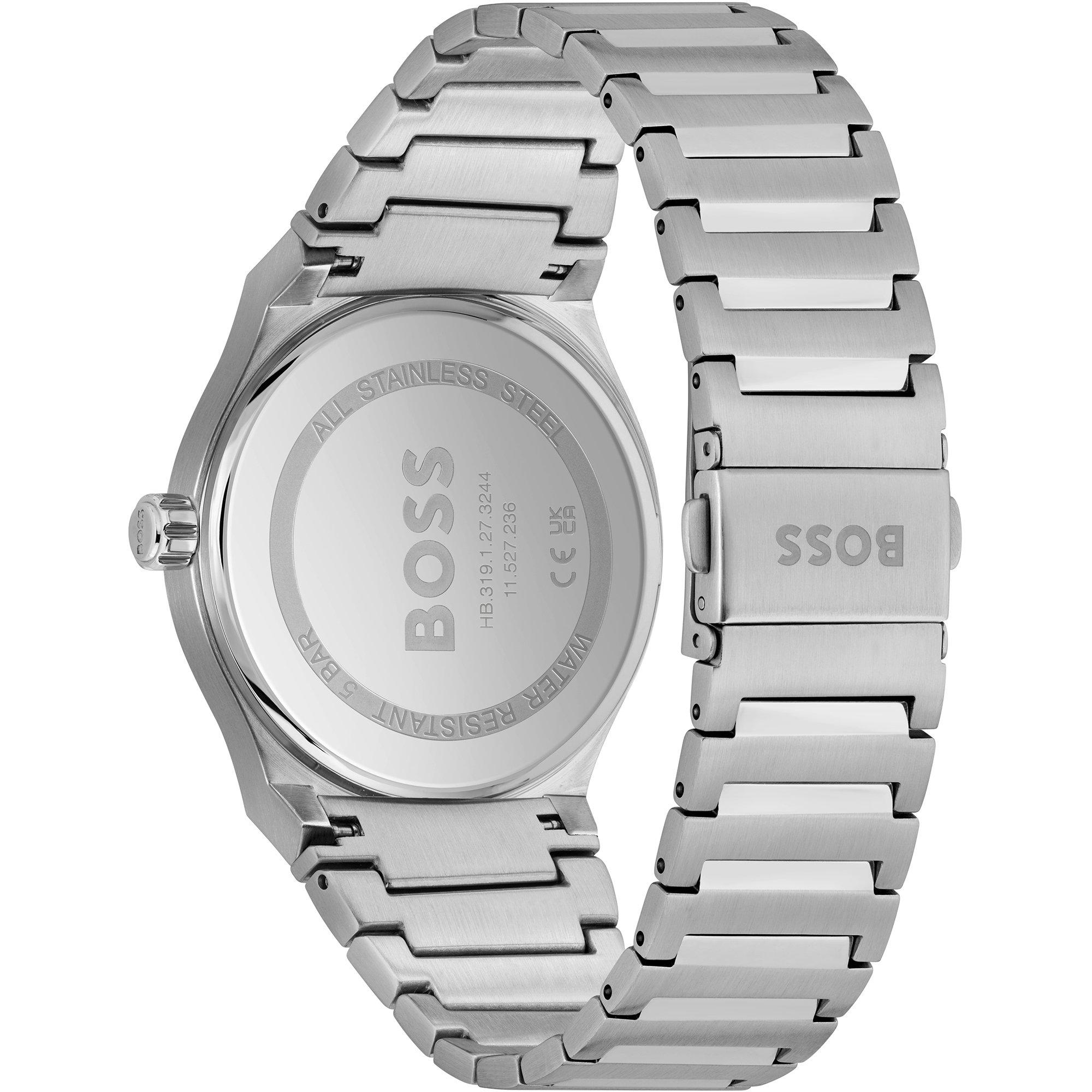 Green/Silver - Boss - Men's Candour Three Hand Analogue Quartz Watch - 2