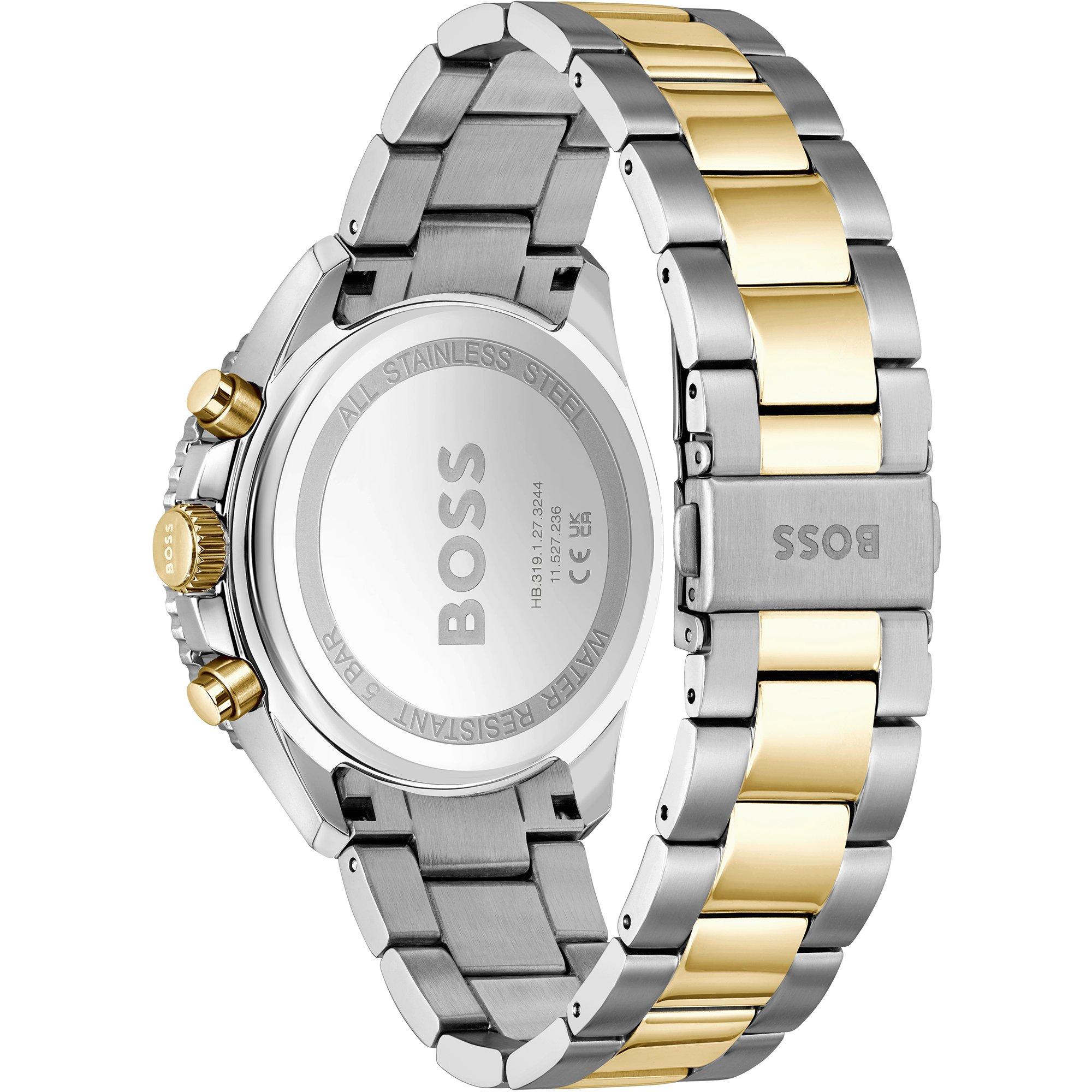 Grey/Silver - Boss - Men's Runner Chronograph Stainless Steel Water Resistant Analogue Quartz Watch - 2