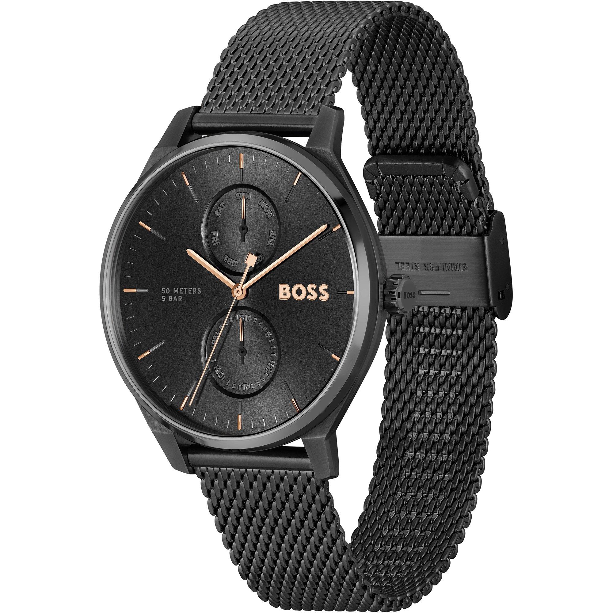 Black/Black - Boss - Men's Tyler Multifunction Water Resistant Analogue Quartz Watch - 3
