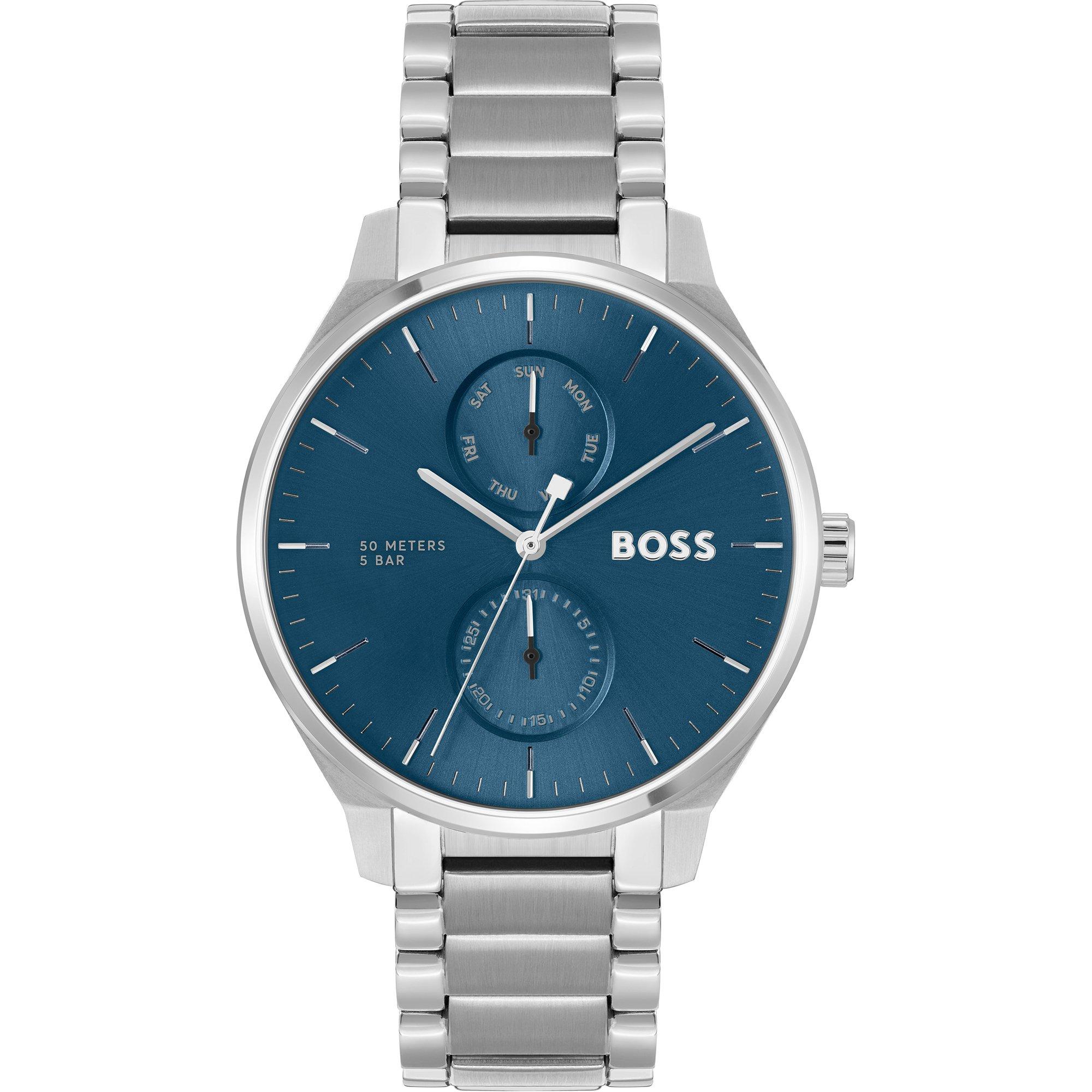 Boss Men's Tyler Multifunction Water Resistant Analogue Quartz Watch - Blue/Silver
