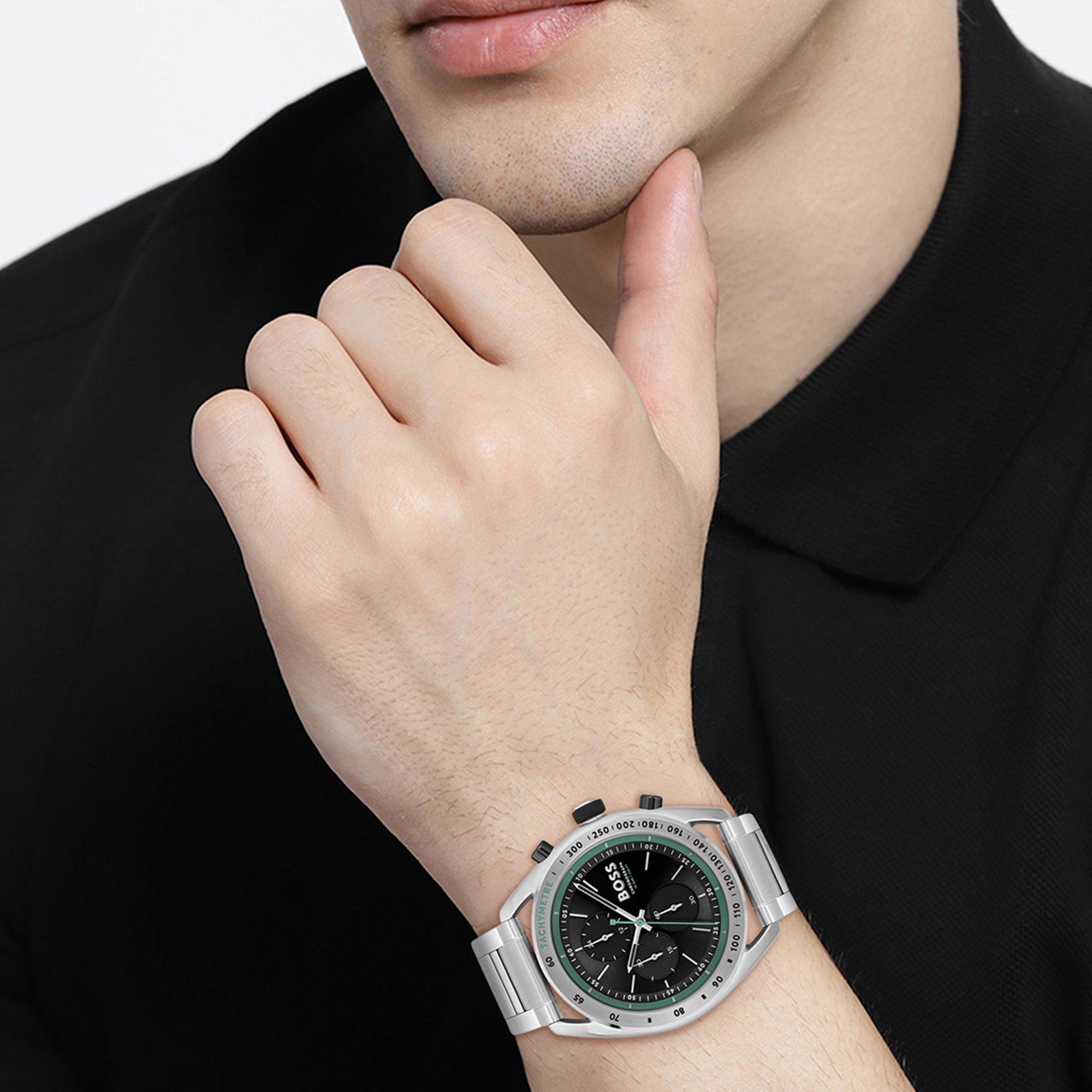 Black/Silver - Boss - Men's Centre Court Chronograph Water Resistant Analogue Quartz Watch - 4